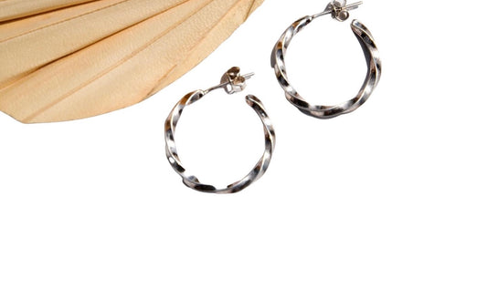 Handmade Sterling Silver Twisted Hoop Earrings