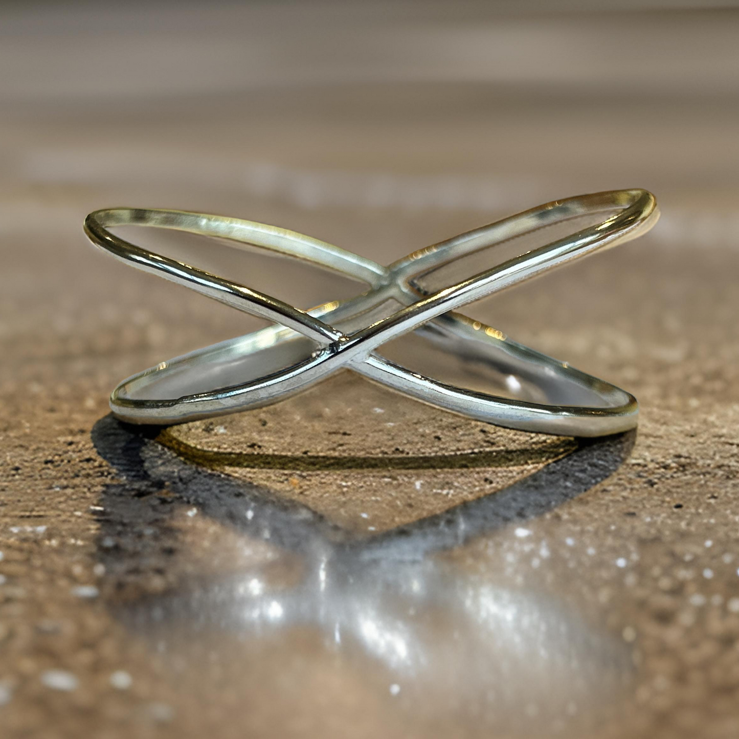 Crossover Silver Bangle - SilverLines Jewellery