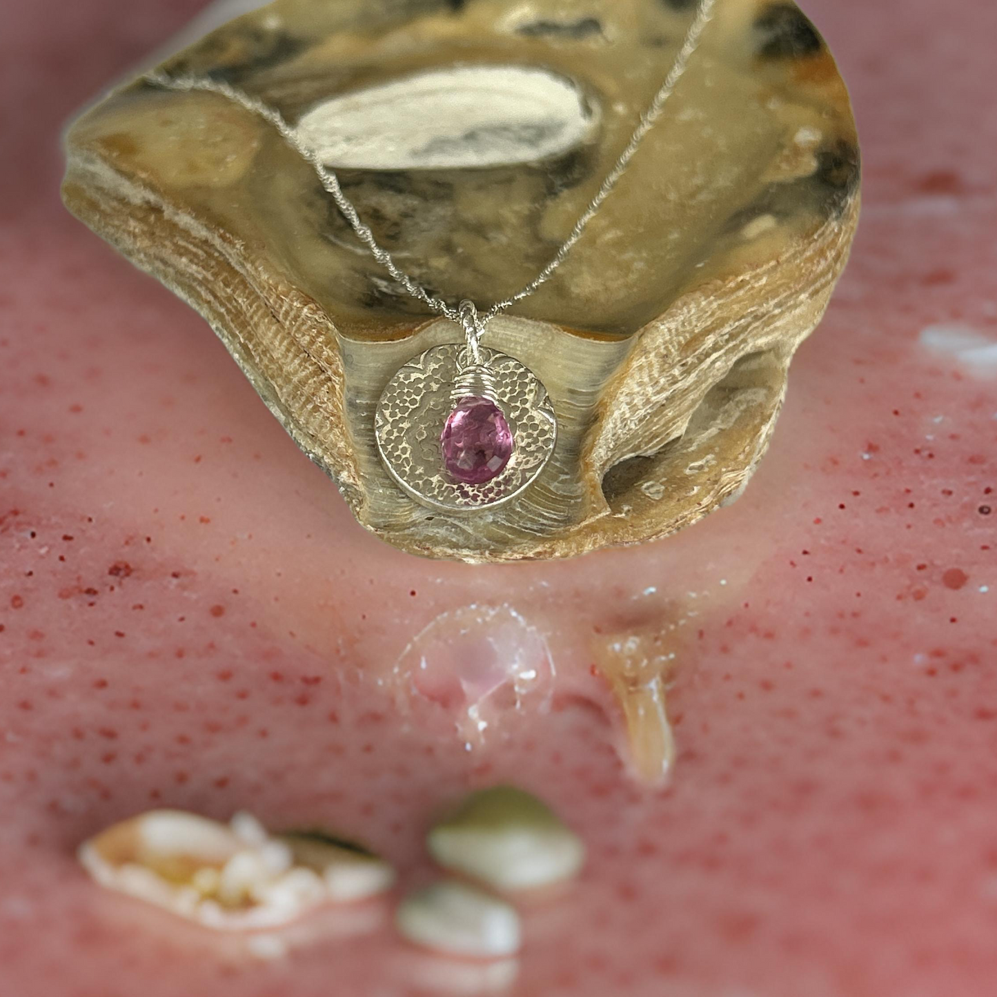 Garnet Birthstone Necklace - Silver Lines Jewellery