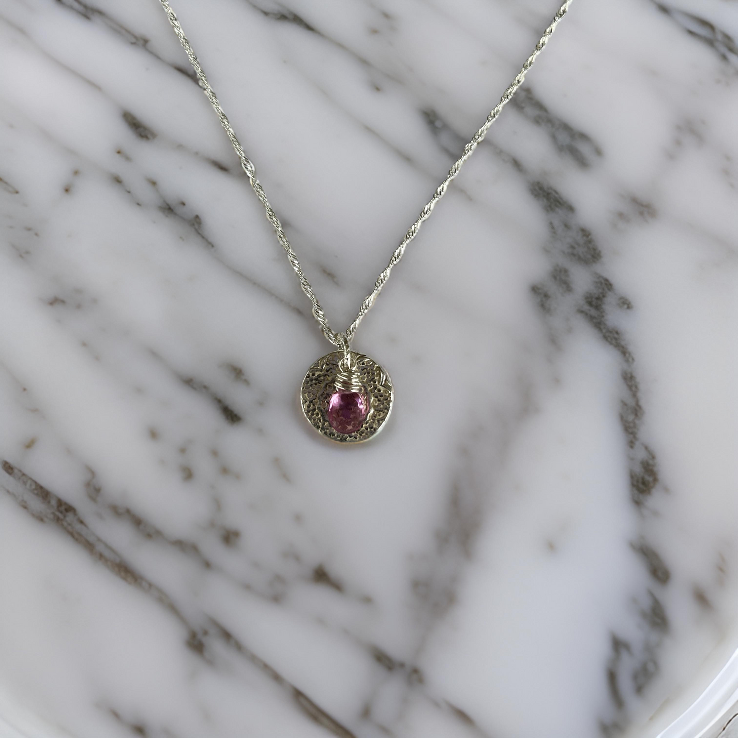 Garnet Birthstone Necklace - Silver Lines Jewellery