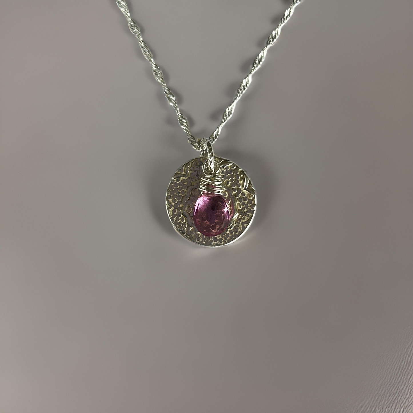 Garnet Birthstone Necklace - Silver Lines Jewellery