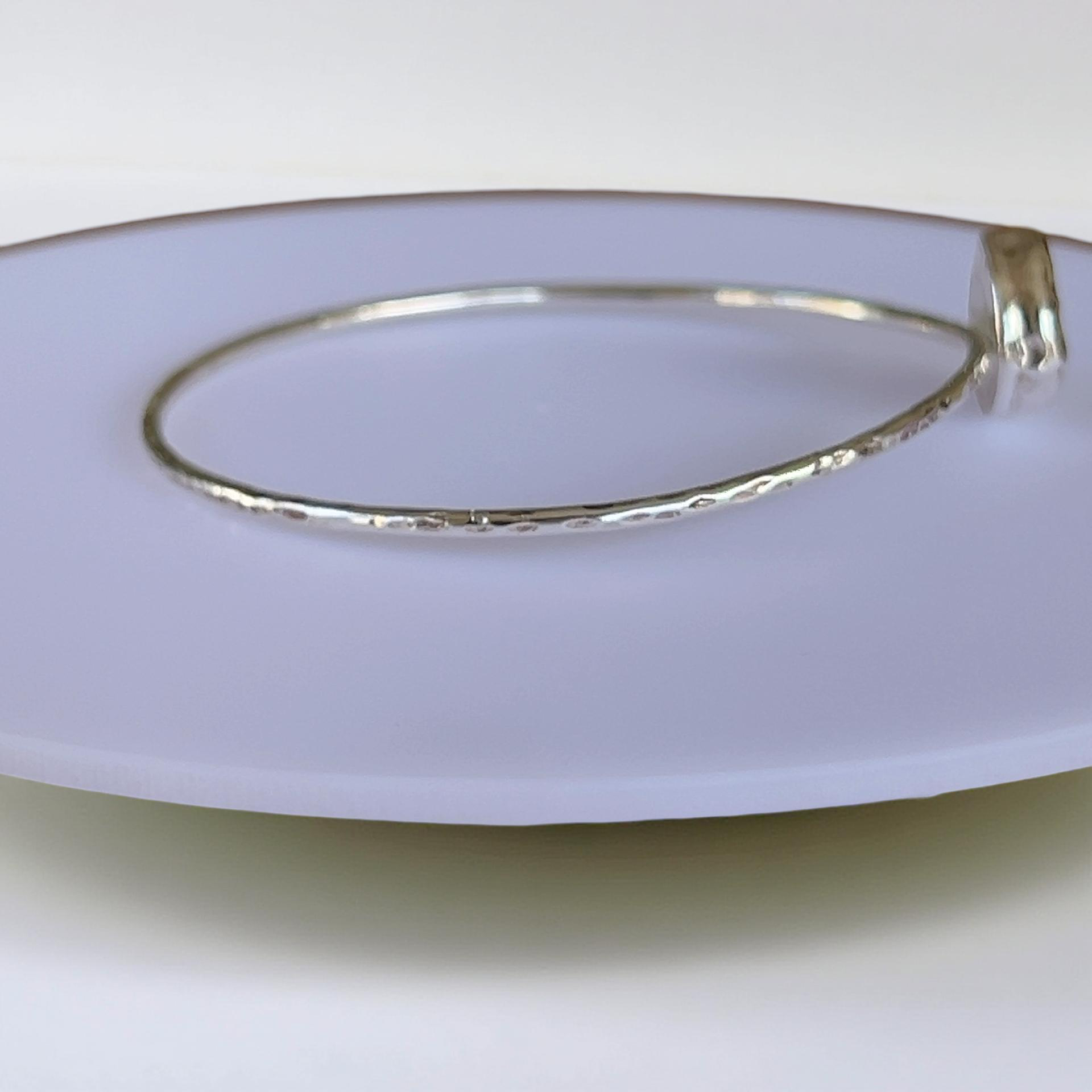 Silver Sea Glass Bangle - Silver Lines Jewellery