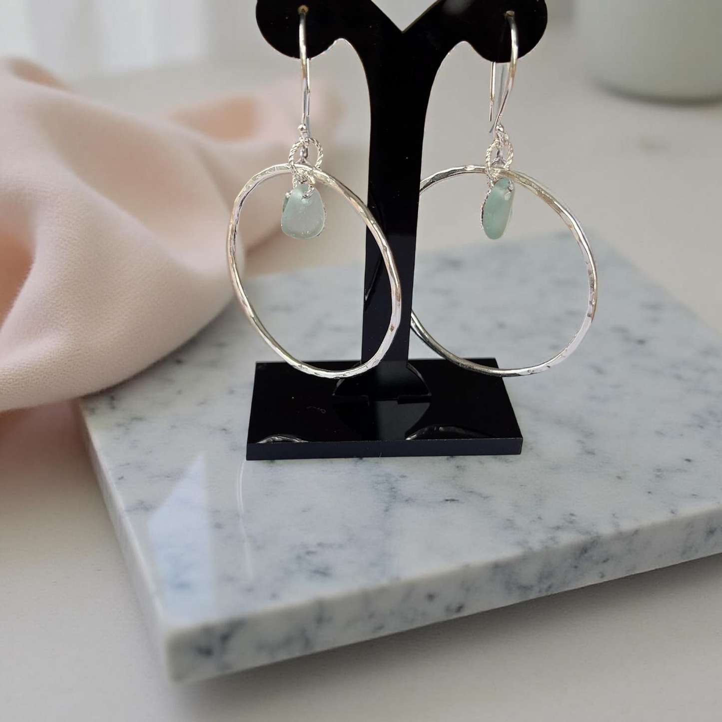 Boho Sterling Silver Large Hoop Earrings - Silver Lines Jewellery