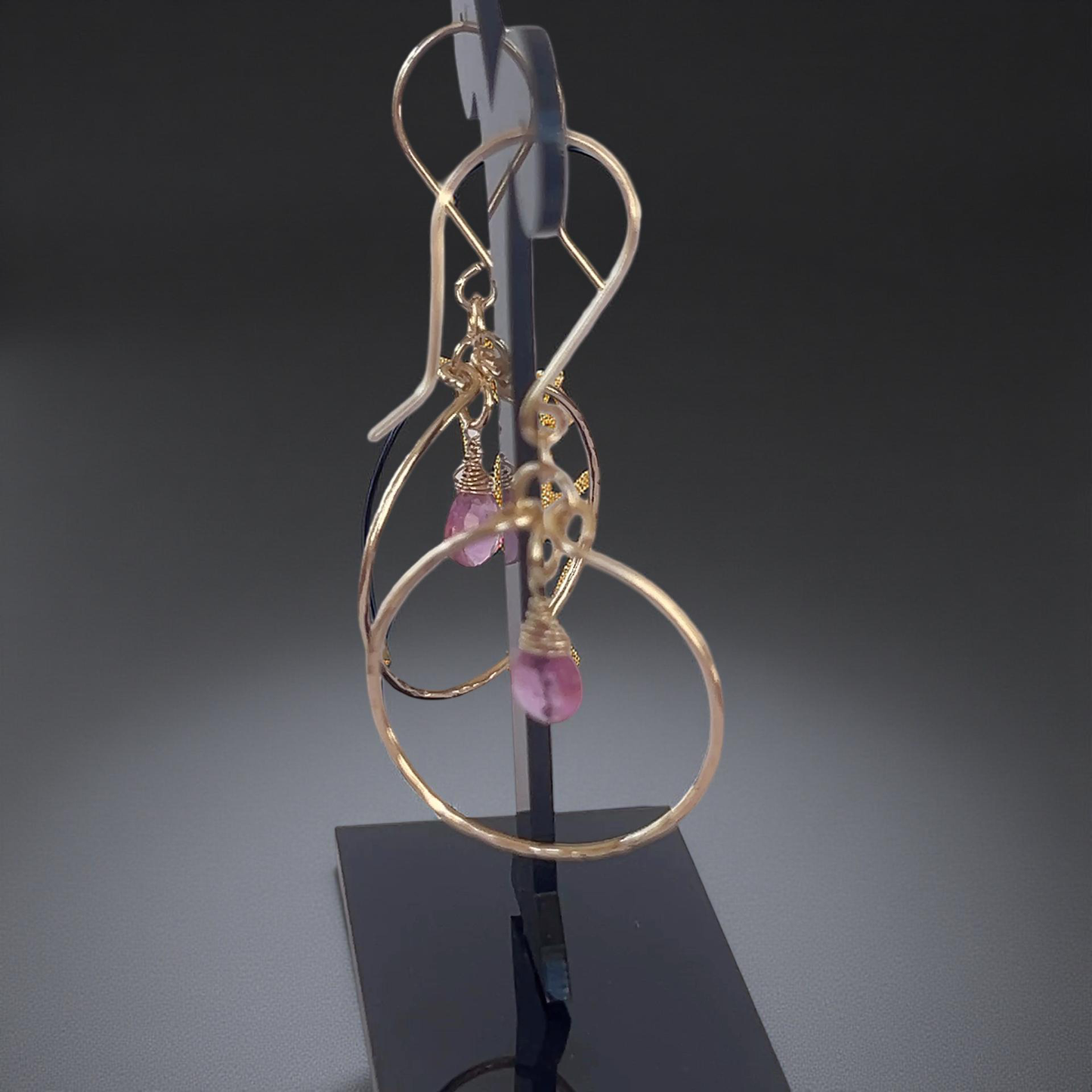 Tourmaline Gold Hoops - Silver Lines Jewellery