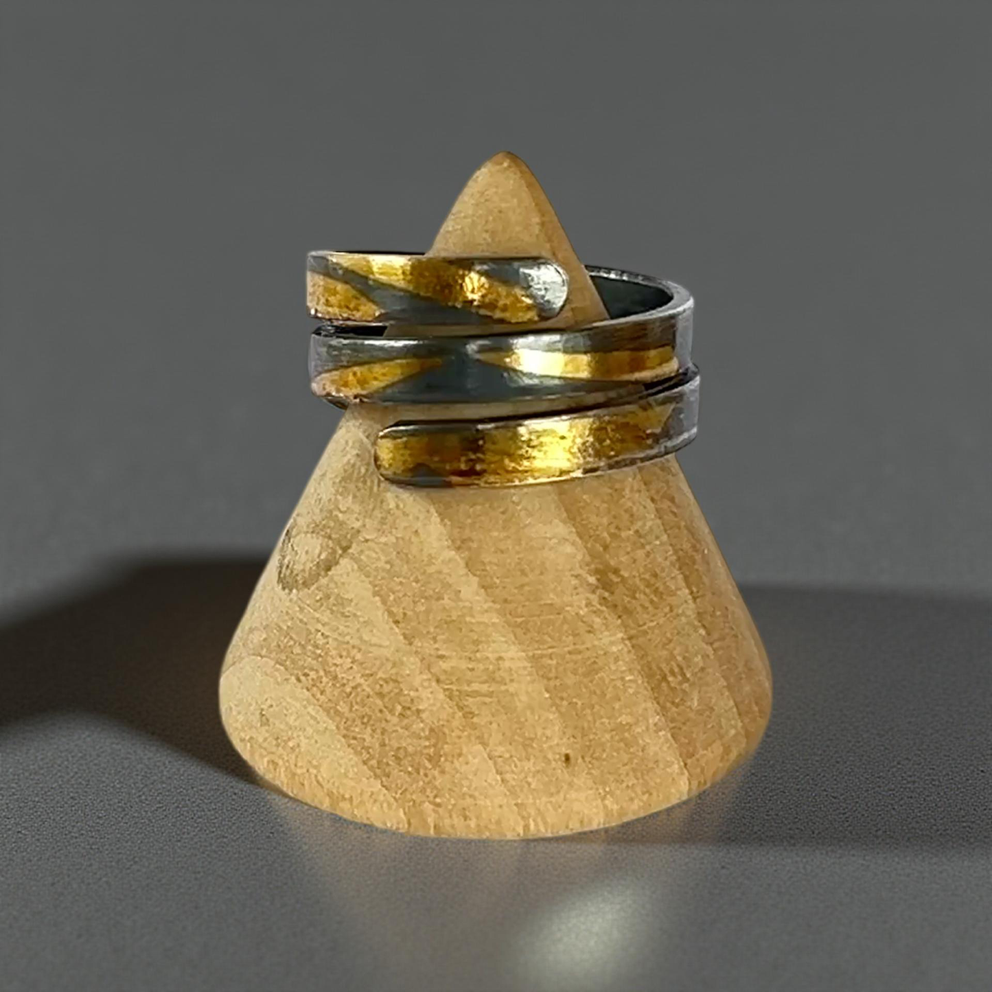 Keum Boo Oxidised Silver & Gold Wrap Ring - SilverLines z
Jewellery