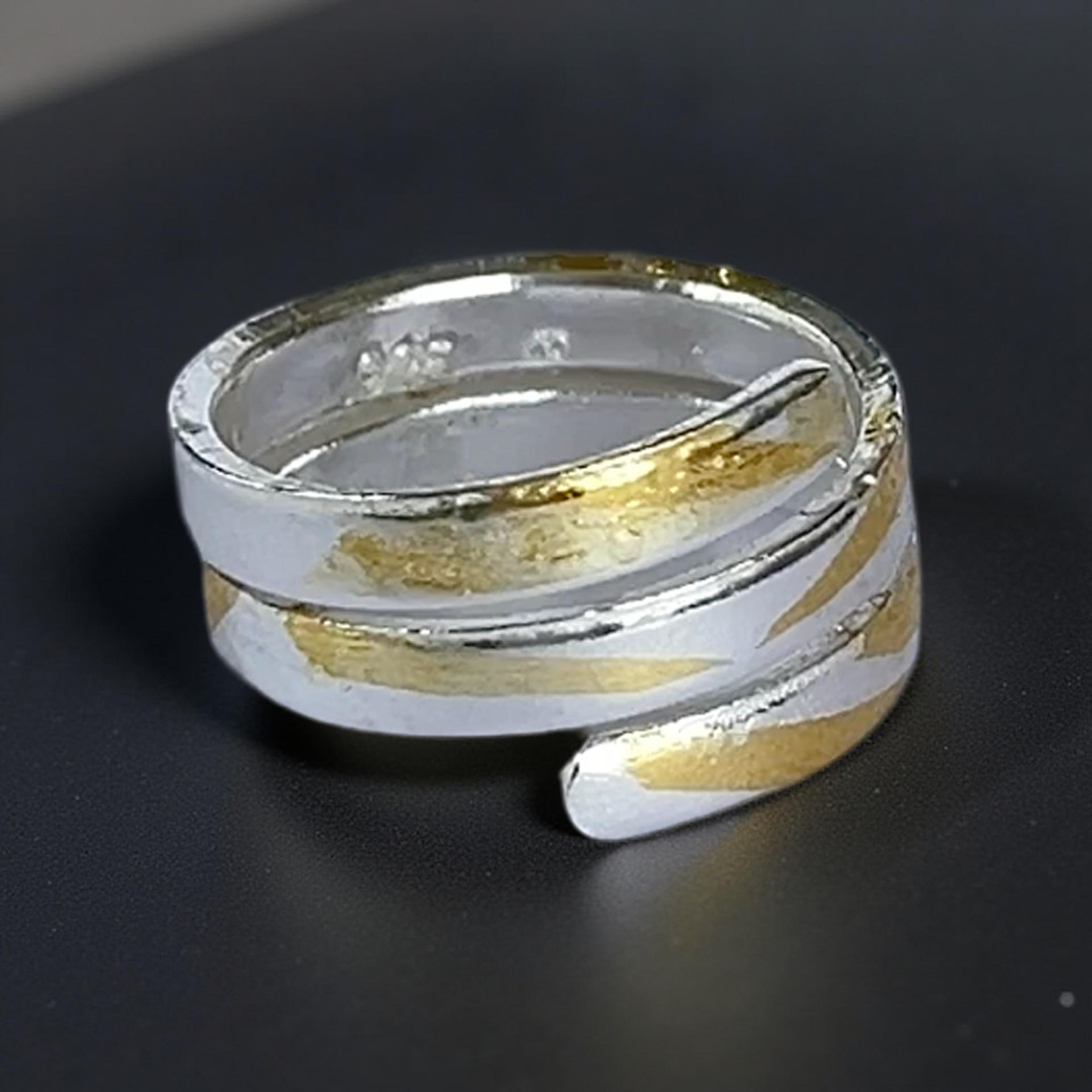 Keum Boo Silver And Gold Wrap Ring - SilverLines Jewellery