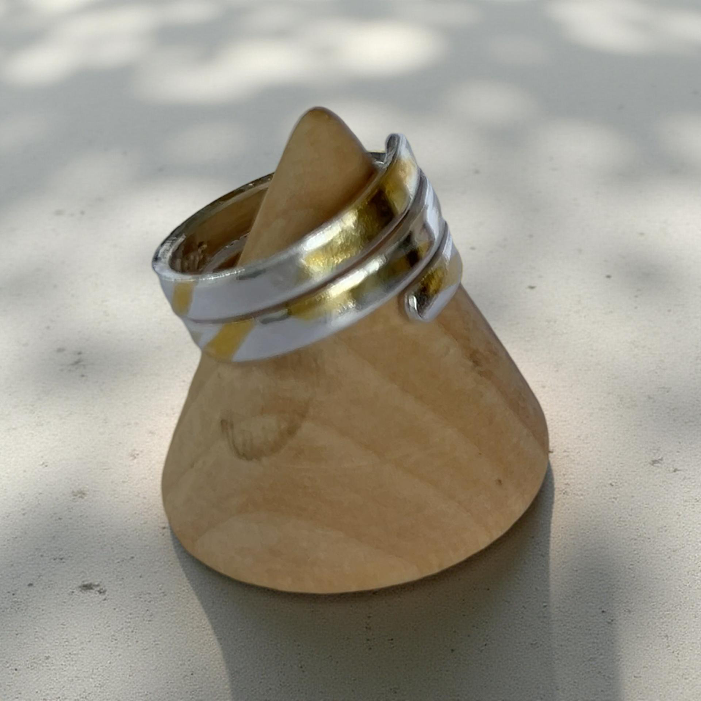 Keum Boo Silver And Gold Wrap Ring - SilverLines Jewellery