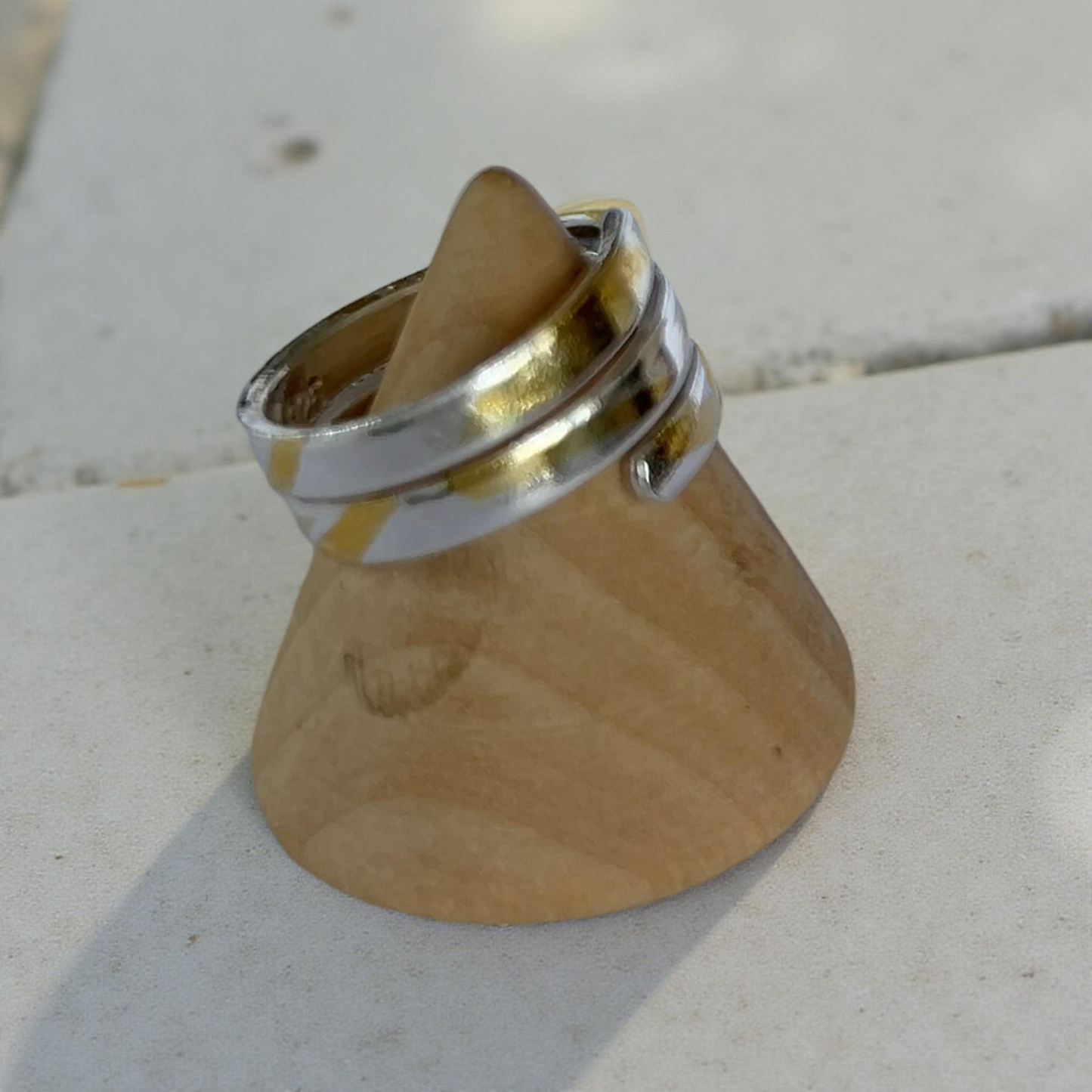 Keum Boo Silver And Gold Wrap Ring - SilverLines Jewellery