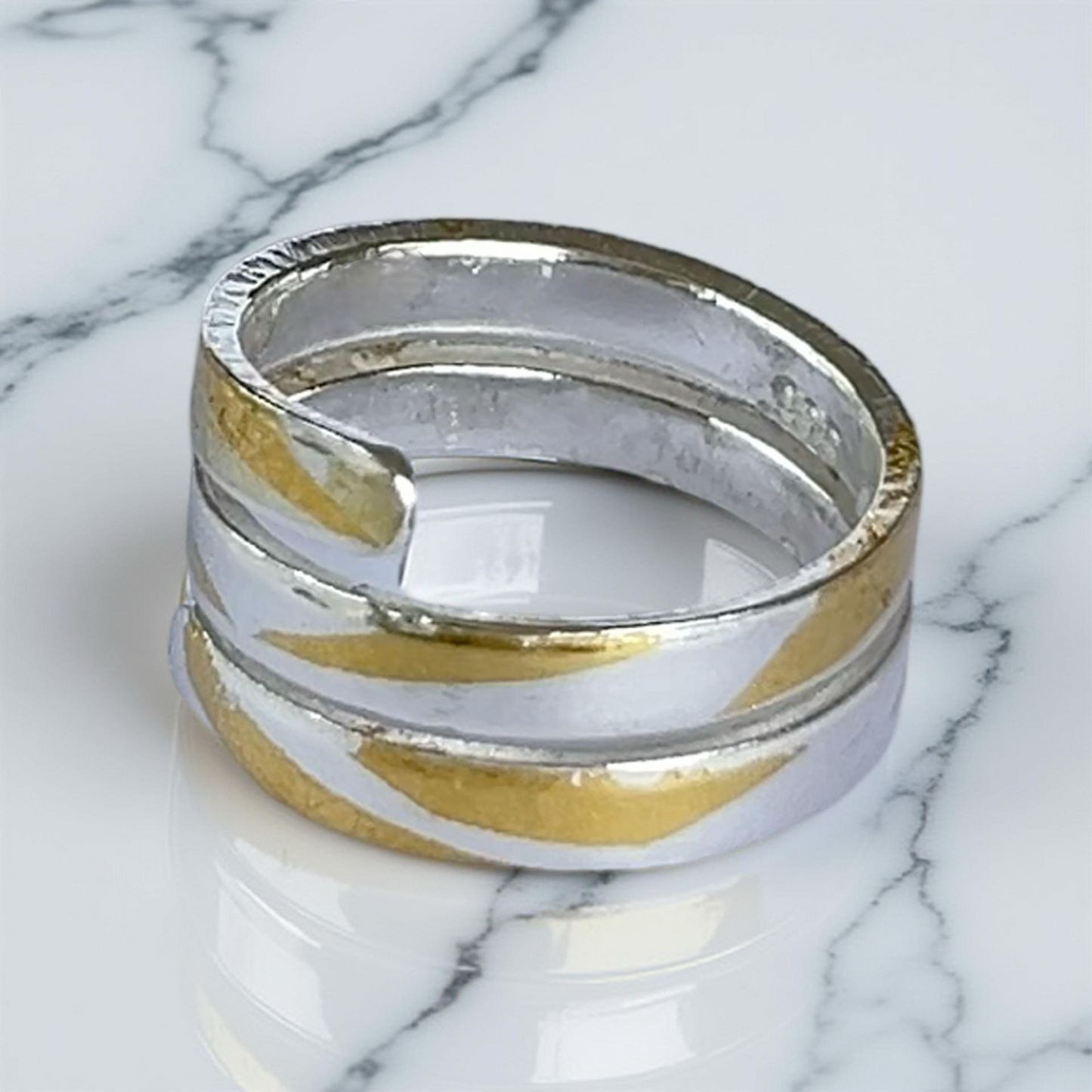 Keum Boo Silver And Gold Wrap Ring - SilverLines Jewellery
