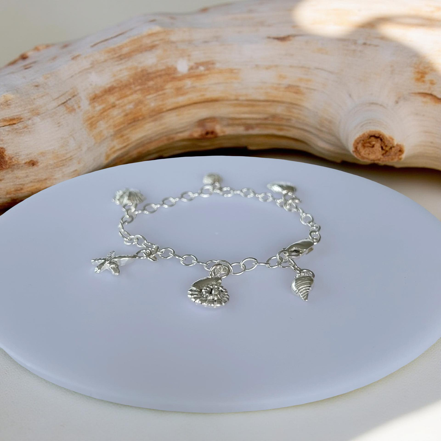 Fine Silver Ocean Charm Bracelet - Silver Lines Jewellery