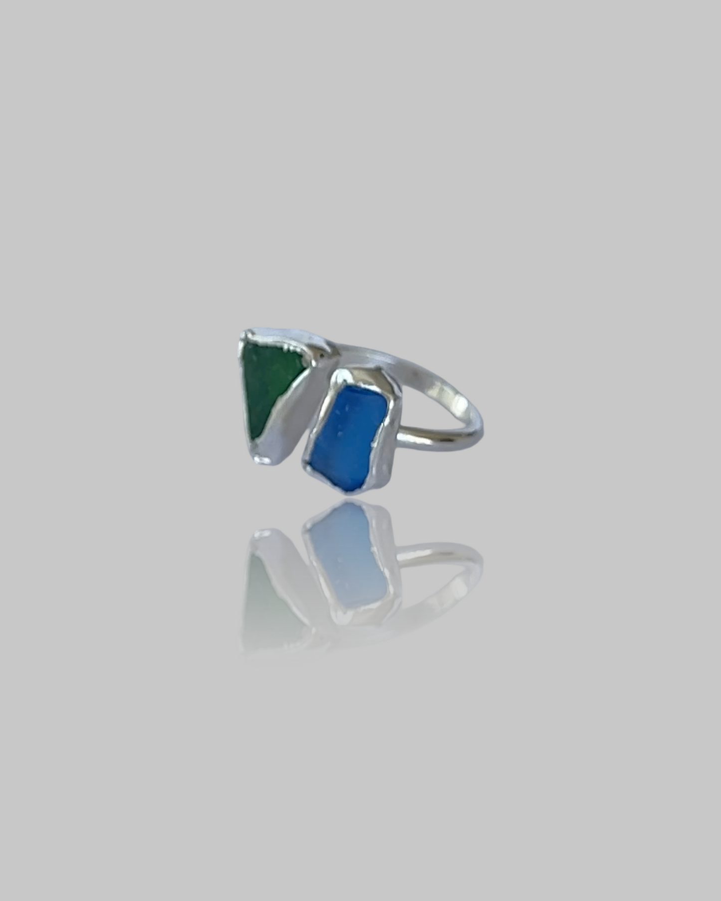 Duo Sea Glass Open Ring