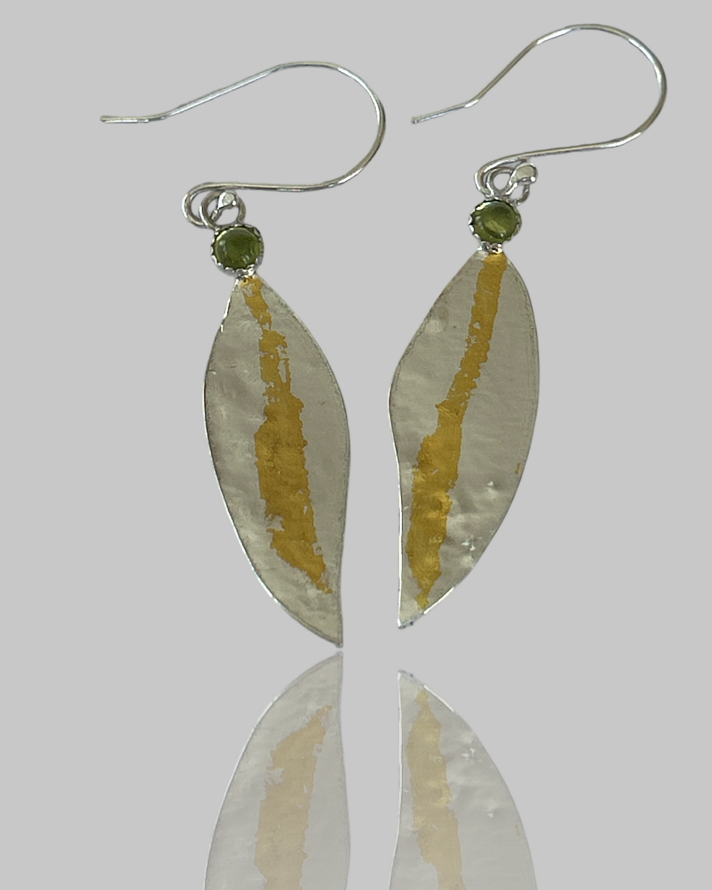Keum-Boo Silver & Gold Leaf Earrings - Silver Lines Jewellery