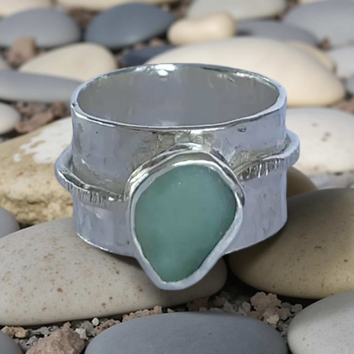 Coastal Bohemian Sea Glass Ring