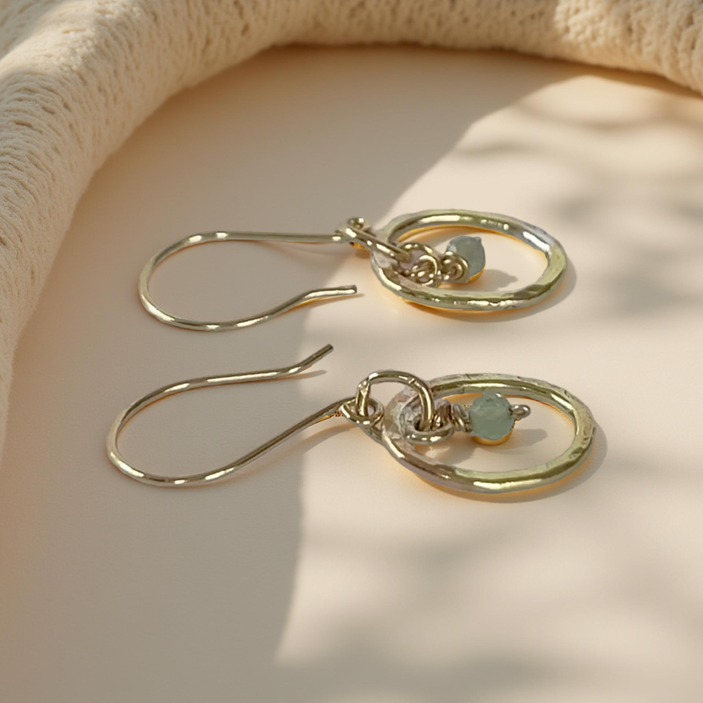 Dainty Gold Jade Earrings - SilverLines Jewellery