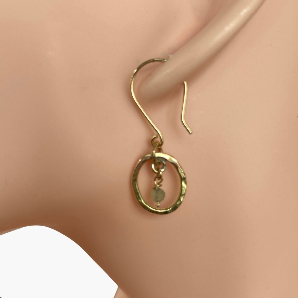 Dainty Gold Jade Earrings - SilverLines Jewellery