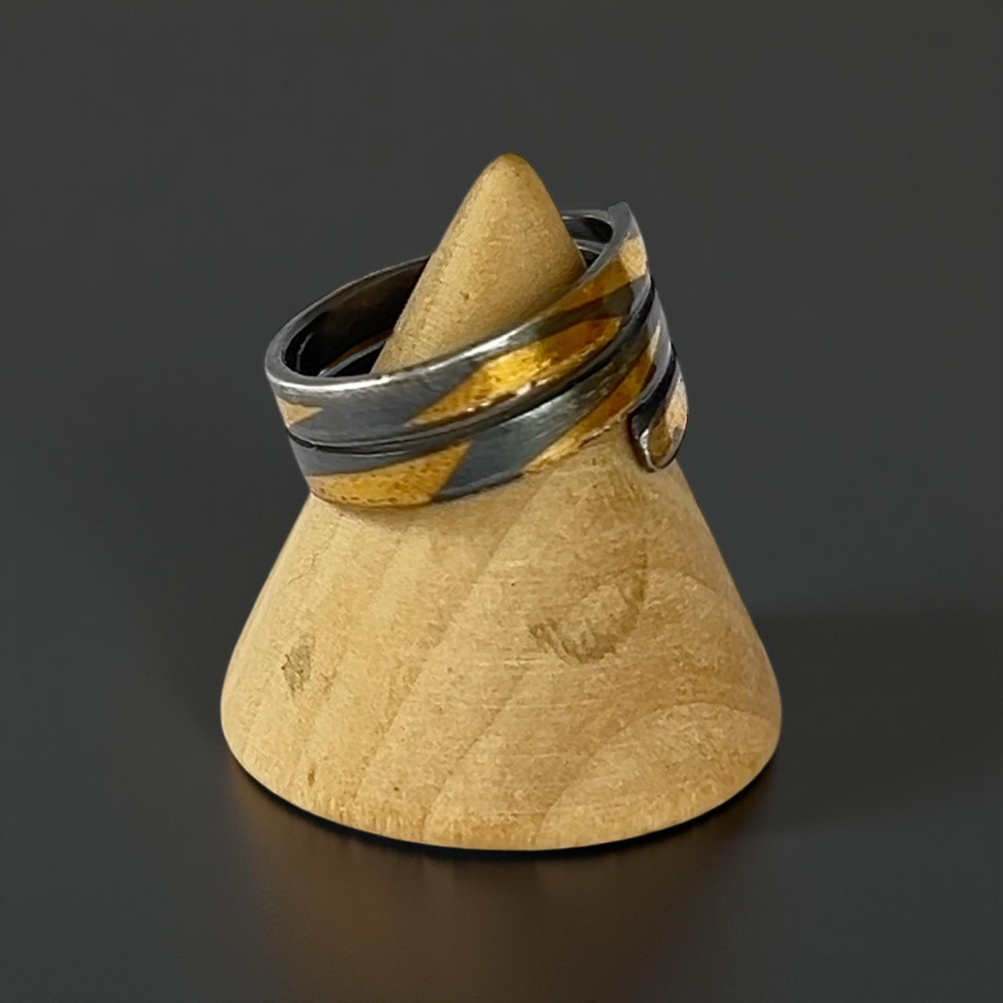 Keum Boo Patina Silver & Gold Wrap Ring