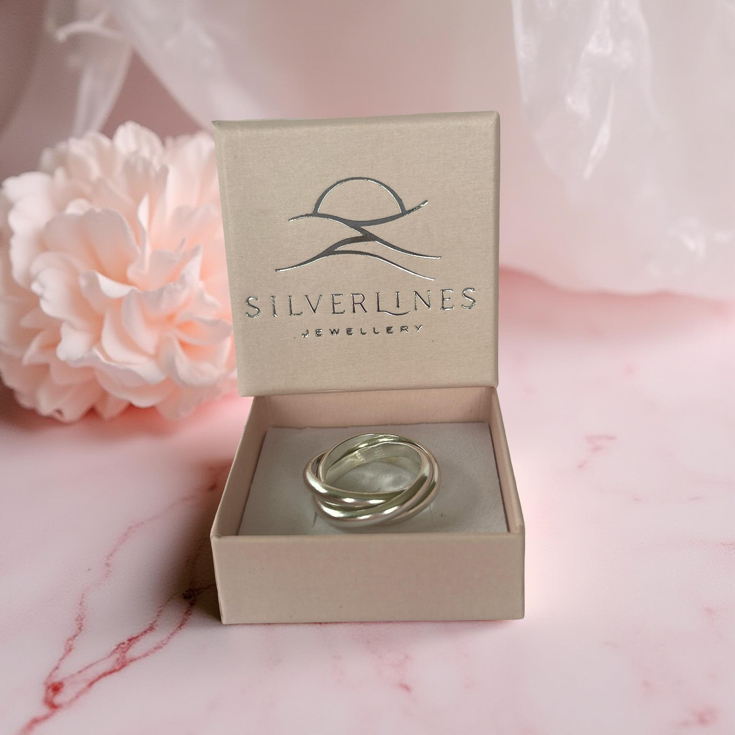Handmade Sterling Silver Russian Ring – 3 Interlinking Bands