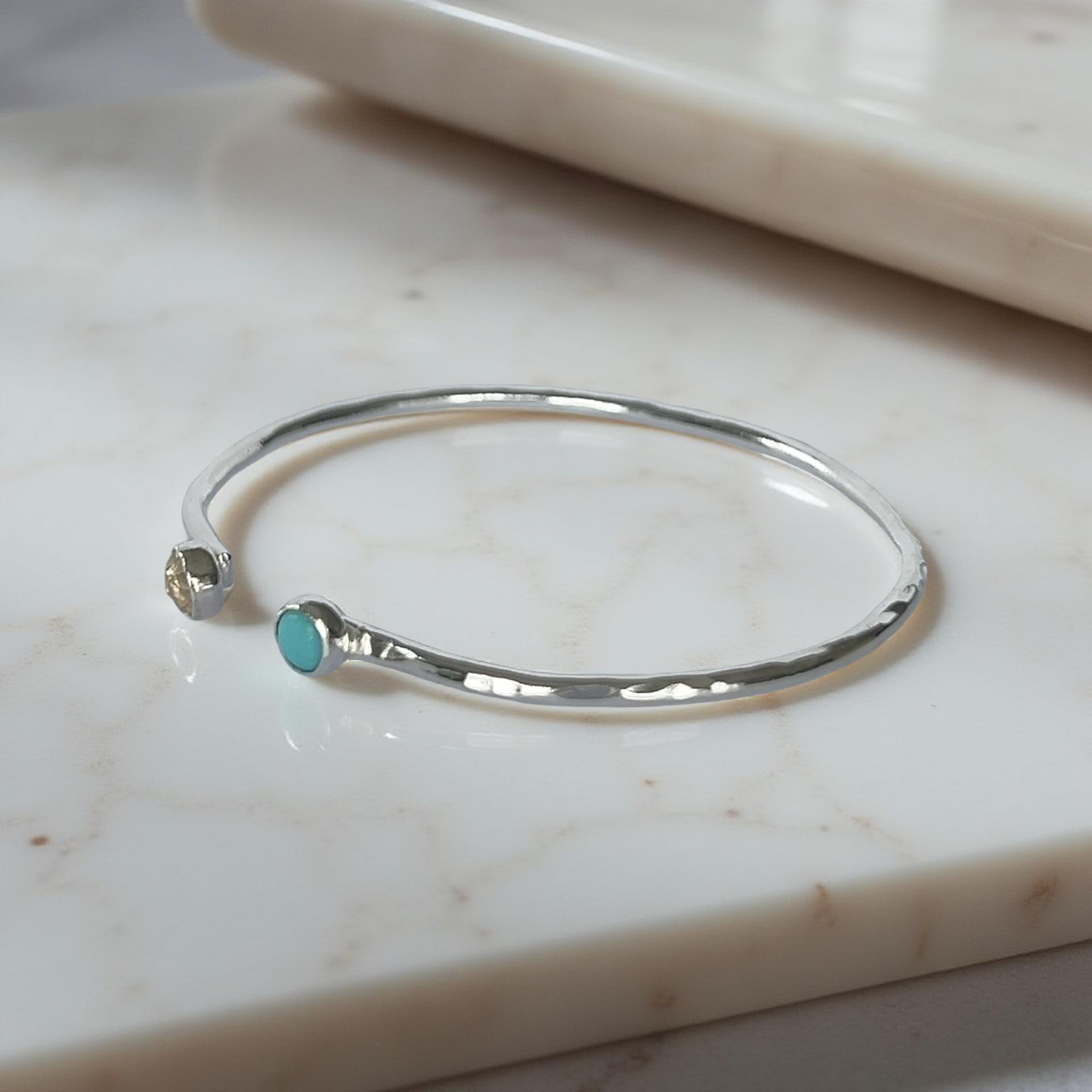 Sterling Silver Cuff with Gemstones