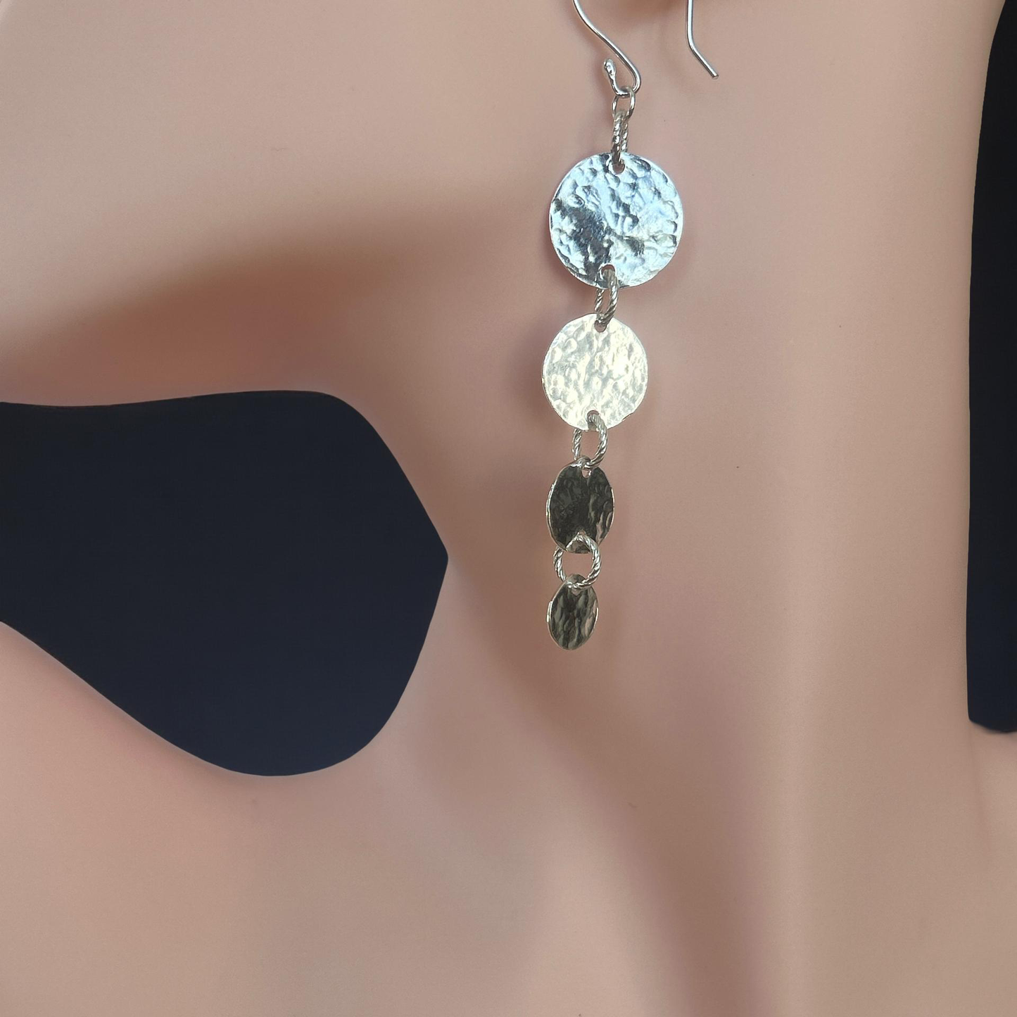 Silver Drop Earrings Long - Silver Lines Jewellery