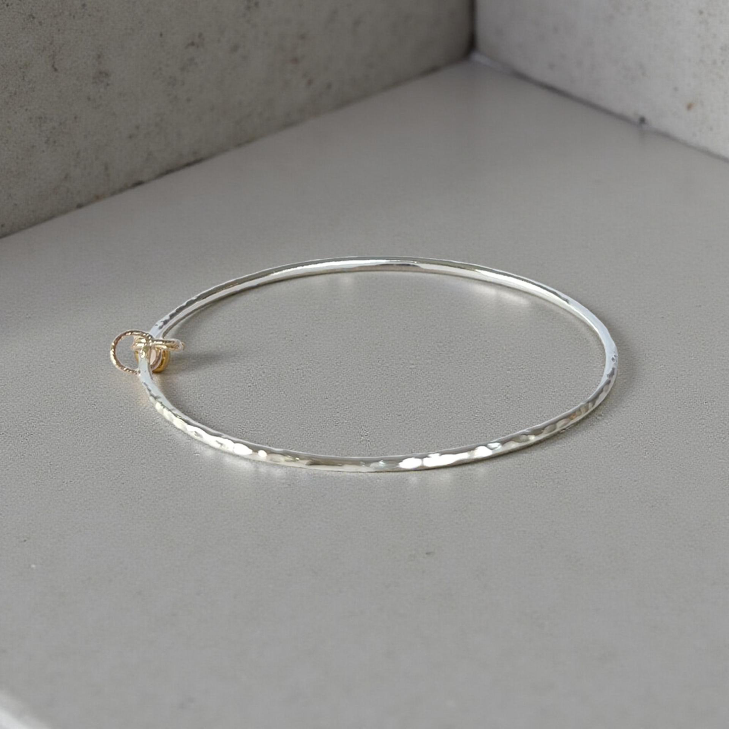 Silver Bangle with Gold Rings - SilverLines Jewellery