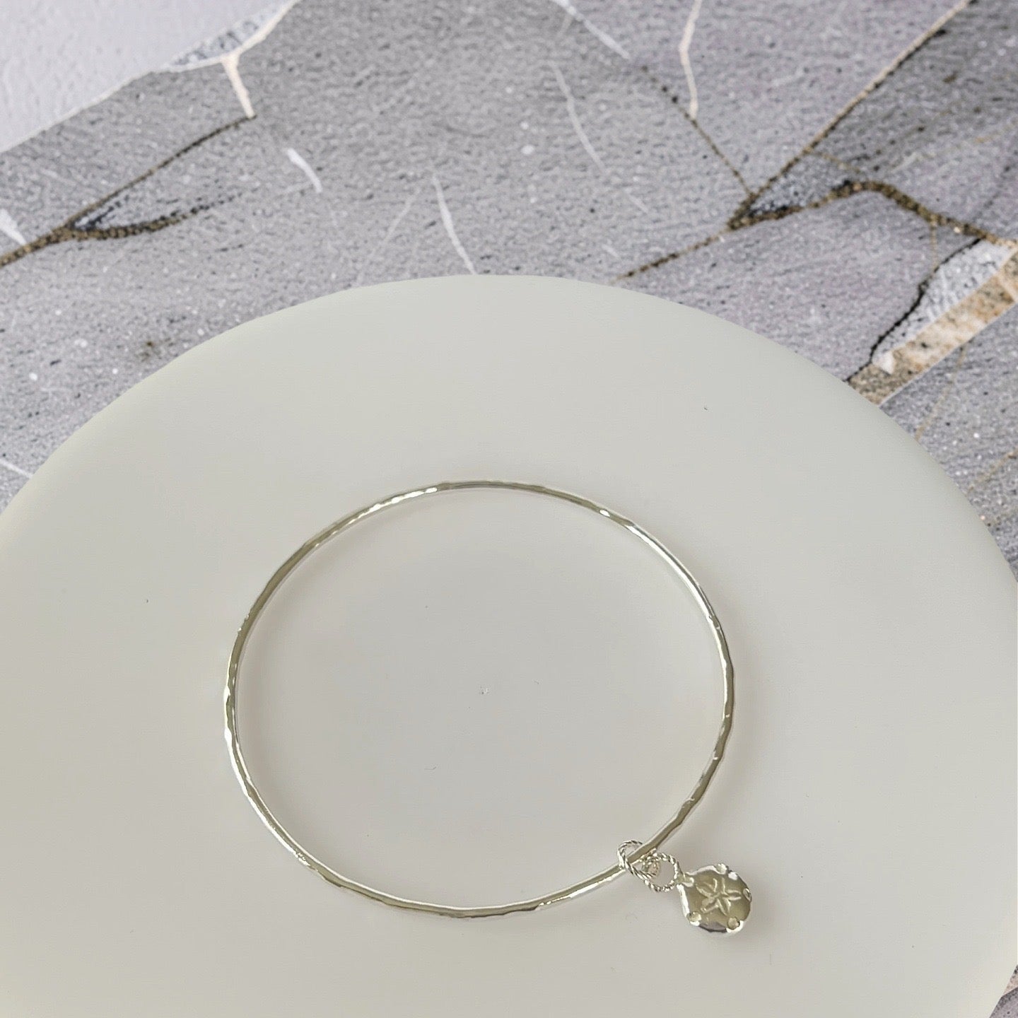 Coastal Sand Dollar Sterling Silver Bangle