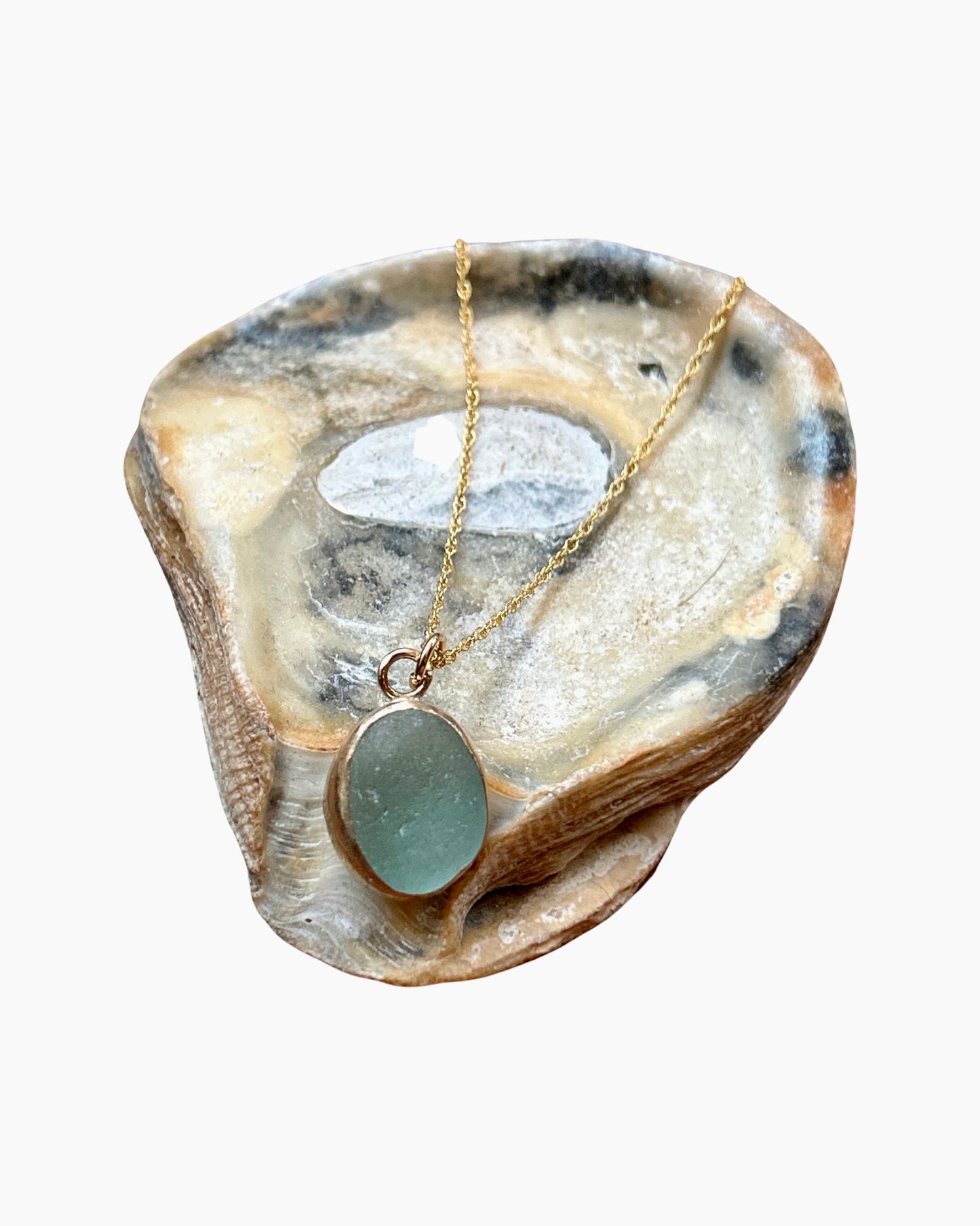 Gold Ocean Sea Glass - Silver Lines Jewellery