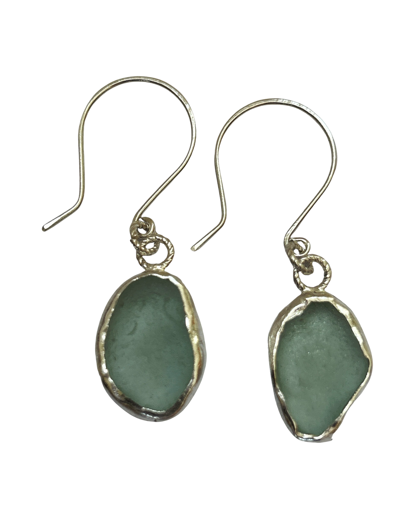 Ocean Sea Glass Silver Earrings - Silver Lines Jewellery