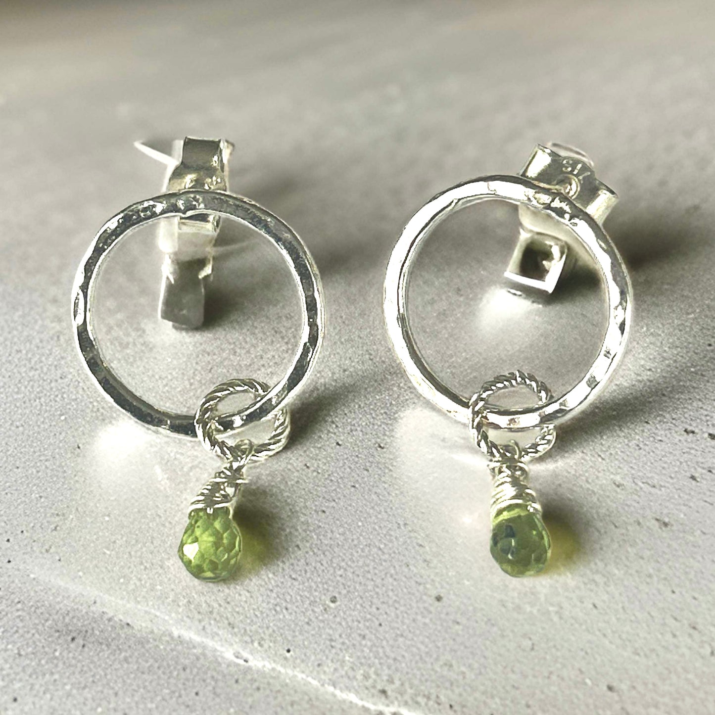 Peridot Earrings - Silver Lines Jewellery