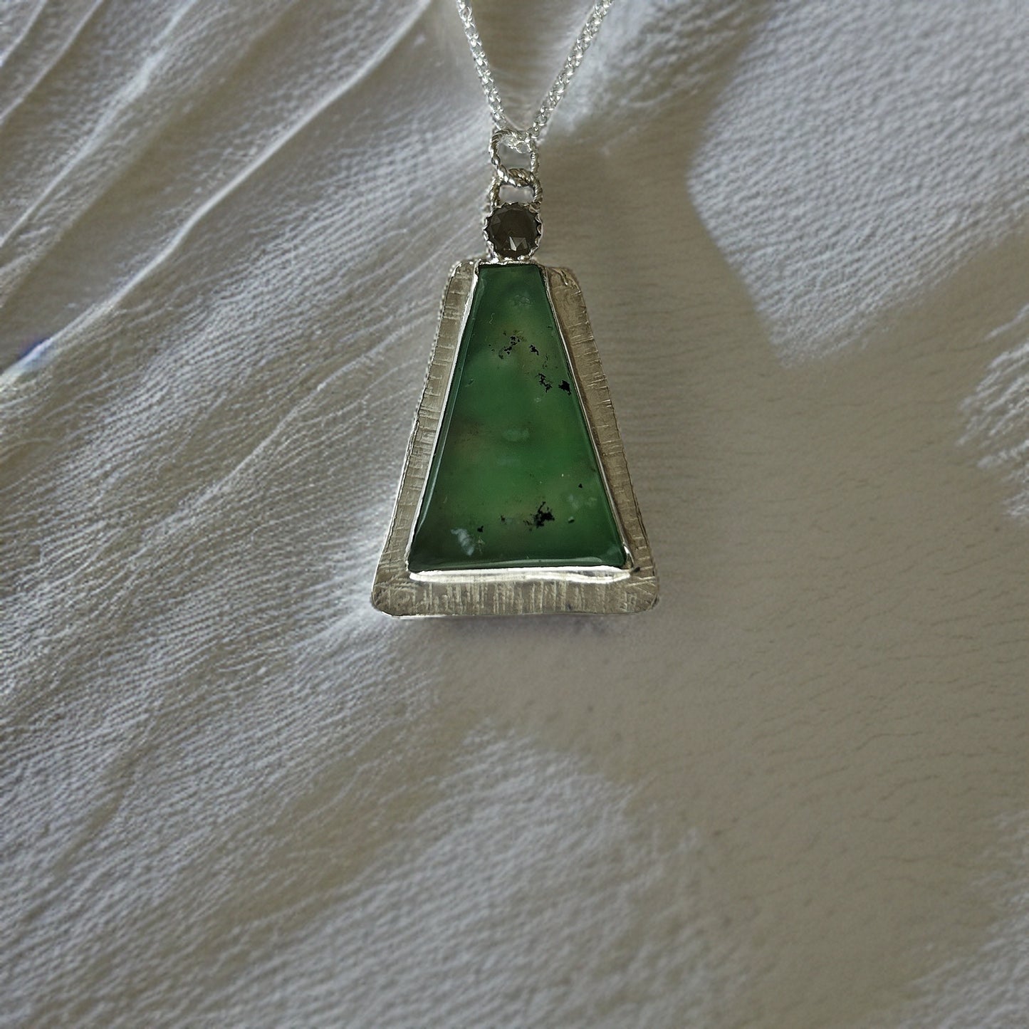 Chrysoprase Lush Green Necklace - Silver Lines Jewellery