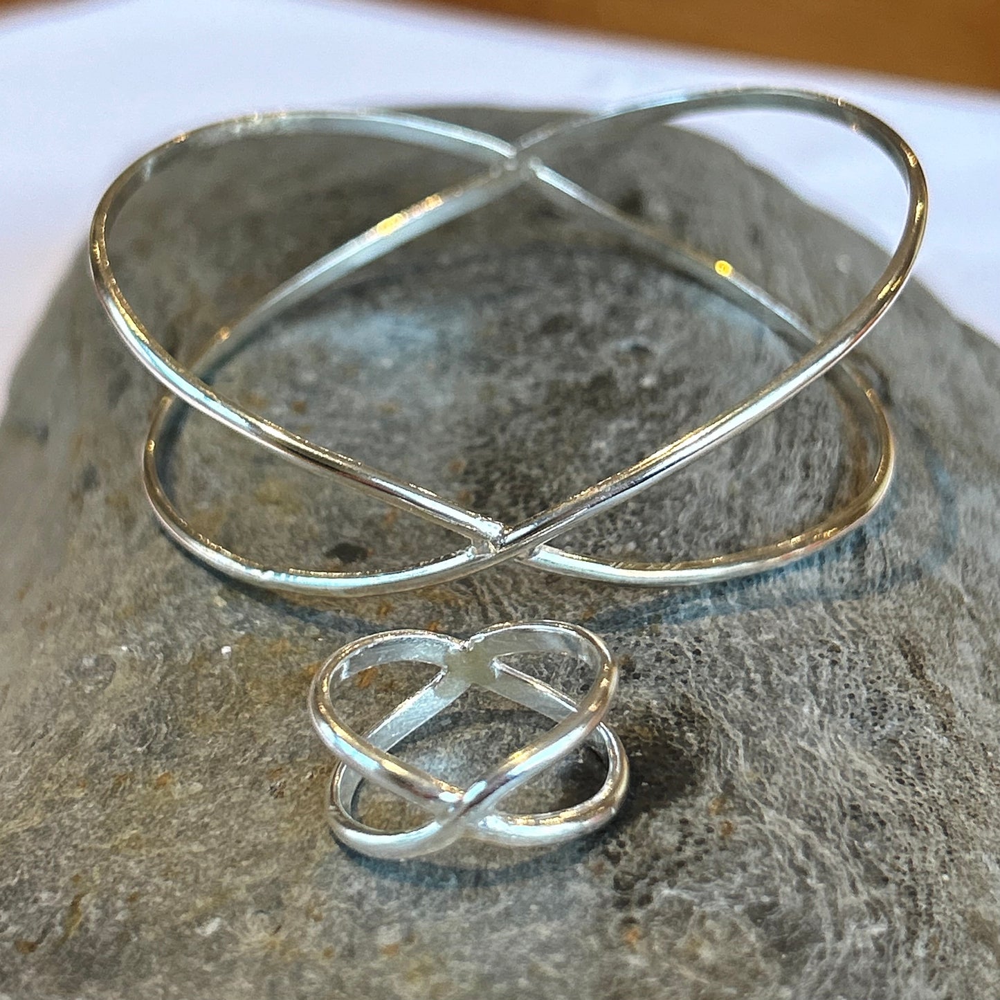 Crossover Silver Bangle - SilverLines Jewellery