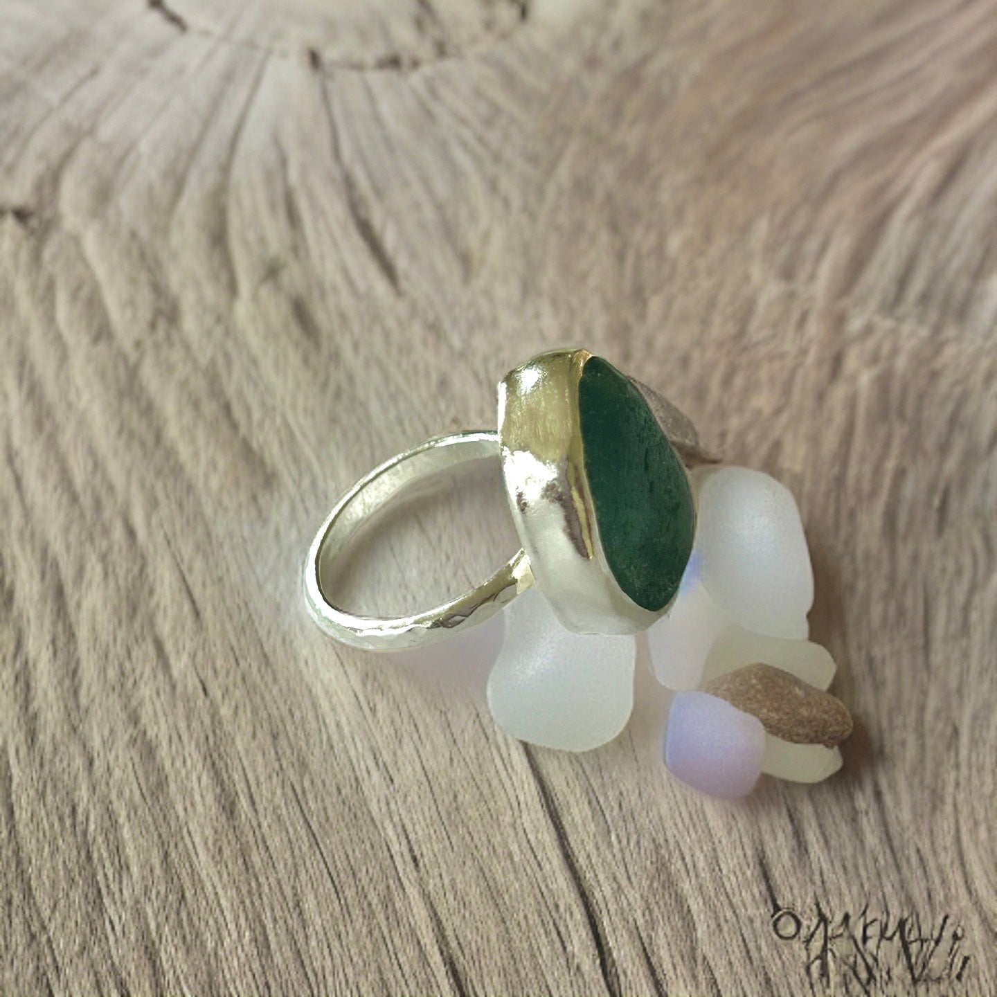 Sea glass Rings - Silver Lines Jewellery