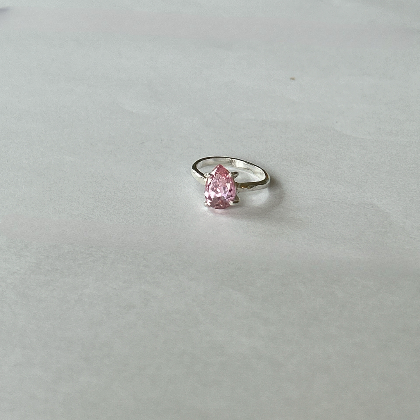 Pink Silver Cubic Zirconia Ring - Silver Lines Jewellery