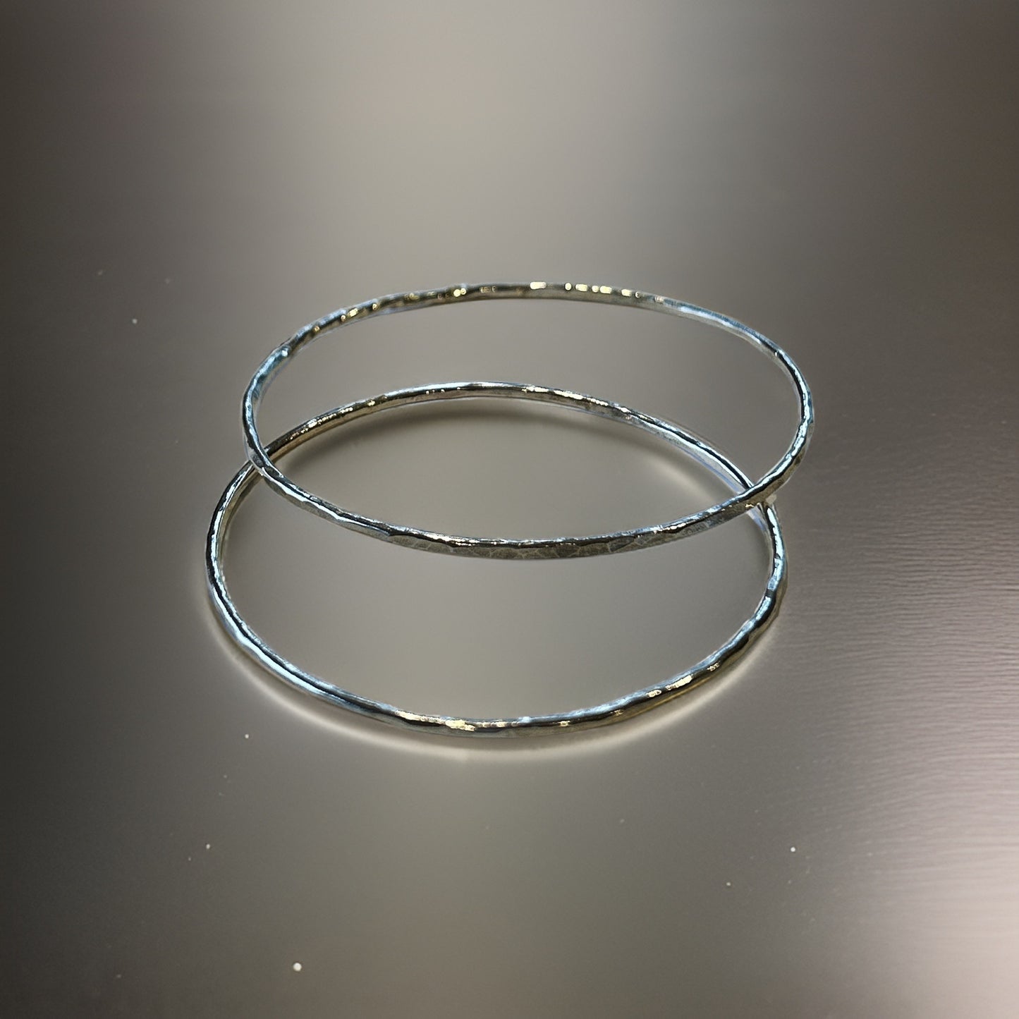 Silver Hammered Bangle - Silver Lines Jewellery