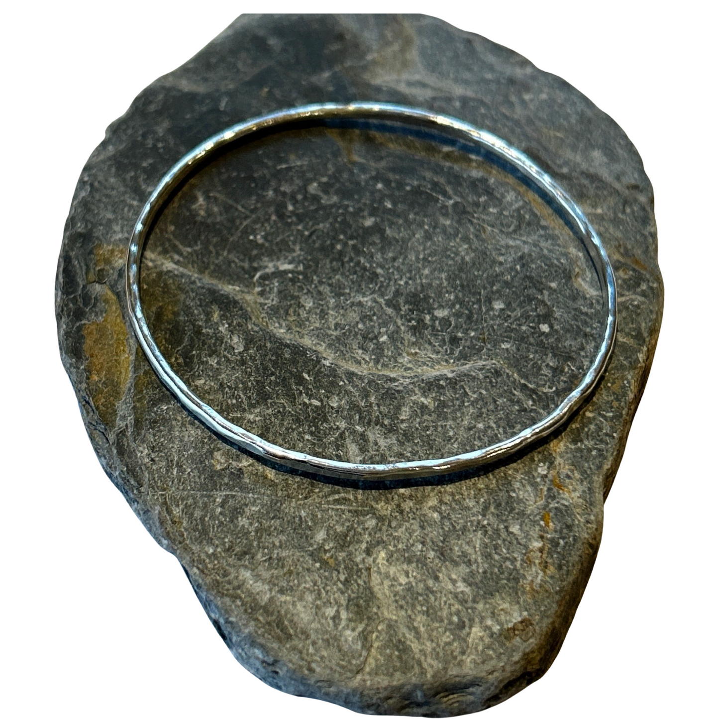 Silver Hammered Bangle - Silver Lines Jewellery