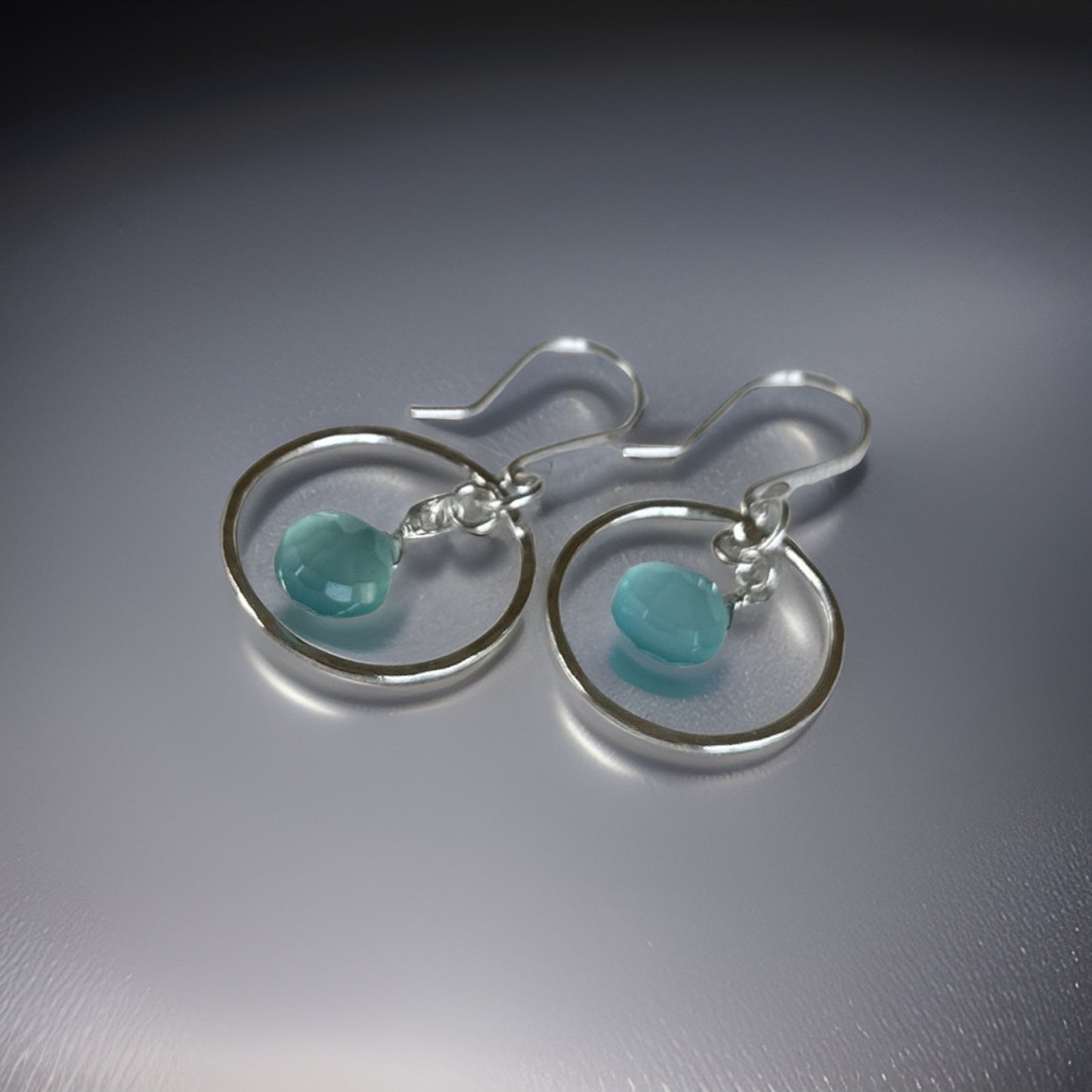 Chalcedony Silver Hoop Earrings - Silver Lines Jewellery