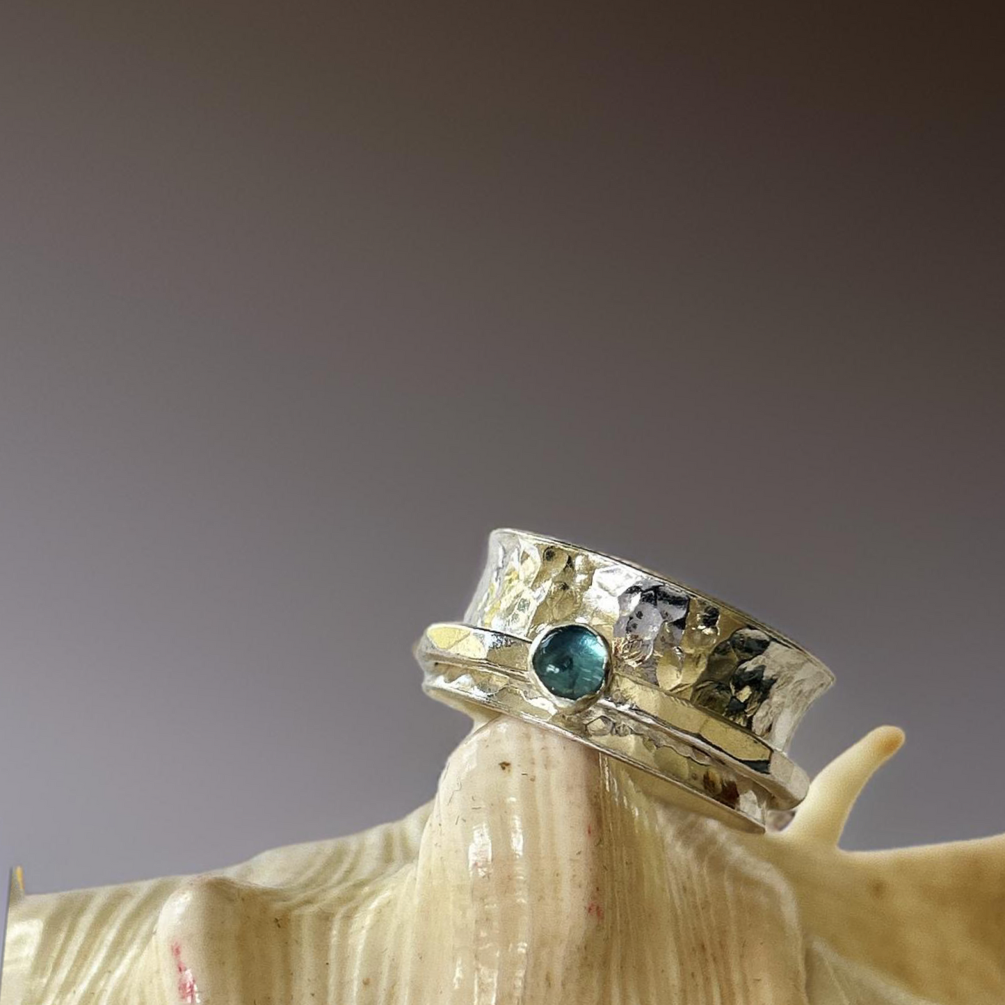 Topaz Spinner Ring - Silver Lines Jewellery