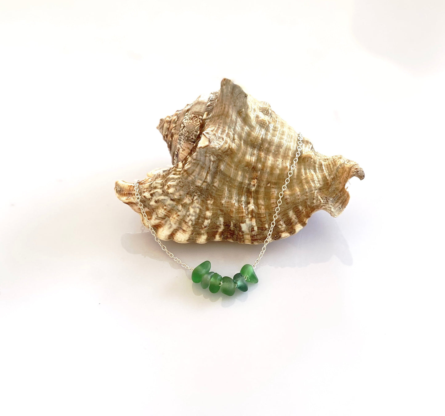 Sea Glass Droplet Necklace - Silver Lines Jewellery