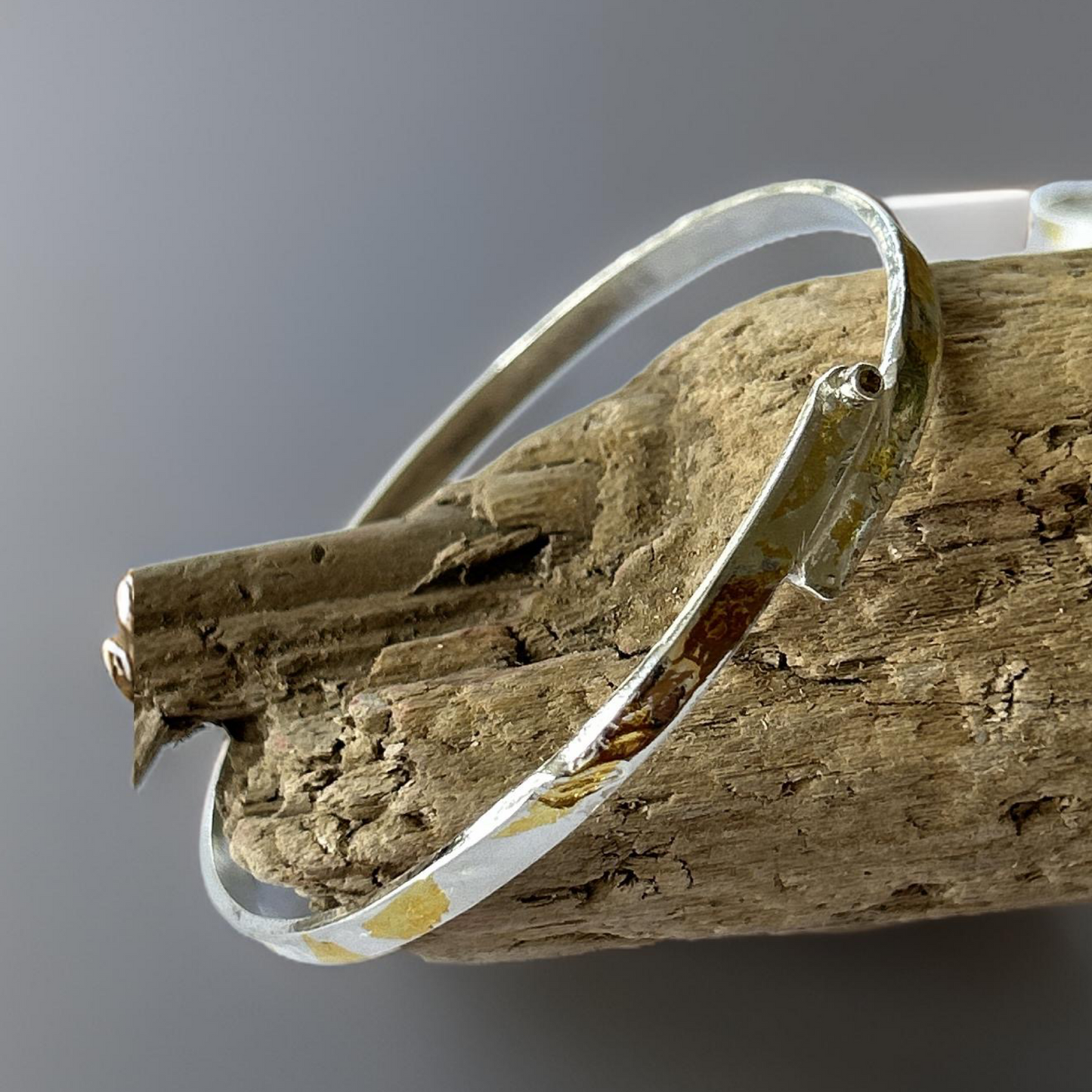 Silver And Gold Keum-boo Bangle - Silver Lines Jewellery