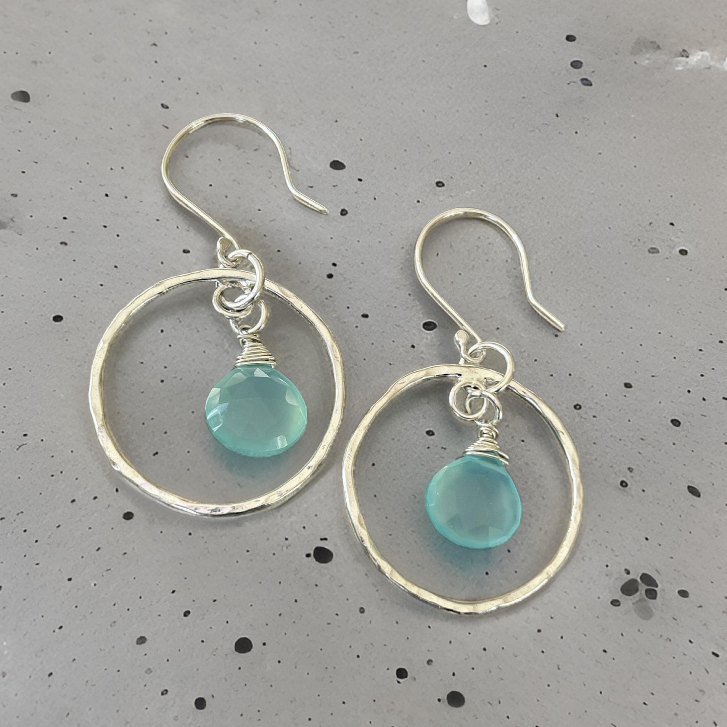 Chalcedony Hoop Necklace - Silver Lines Jewellery