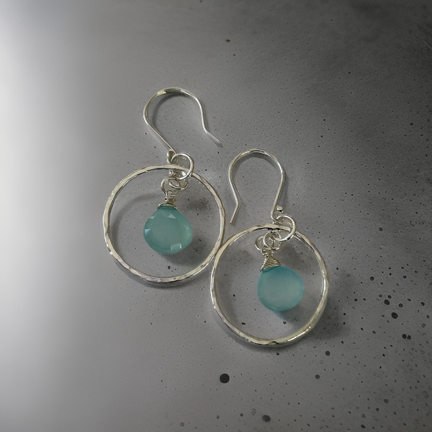 Chalcedony Hoop Necklace - Silver Lines Jewellery