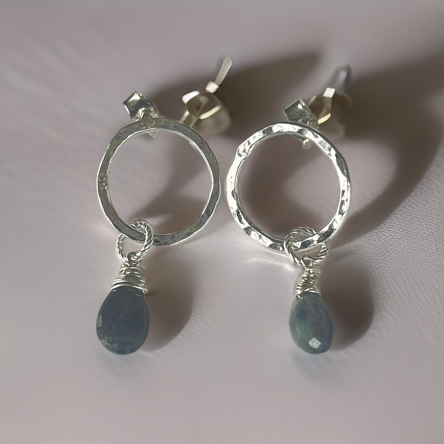 Sapphire Silver Earrings - Silver Lines Jewellery