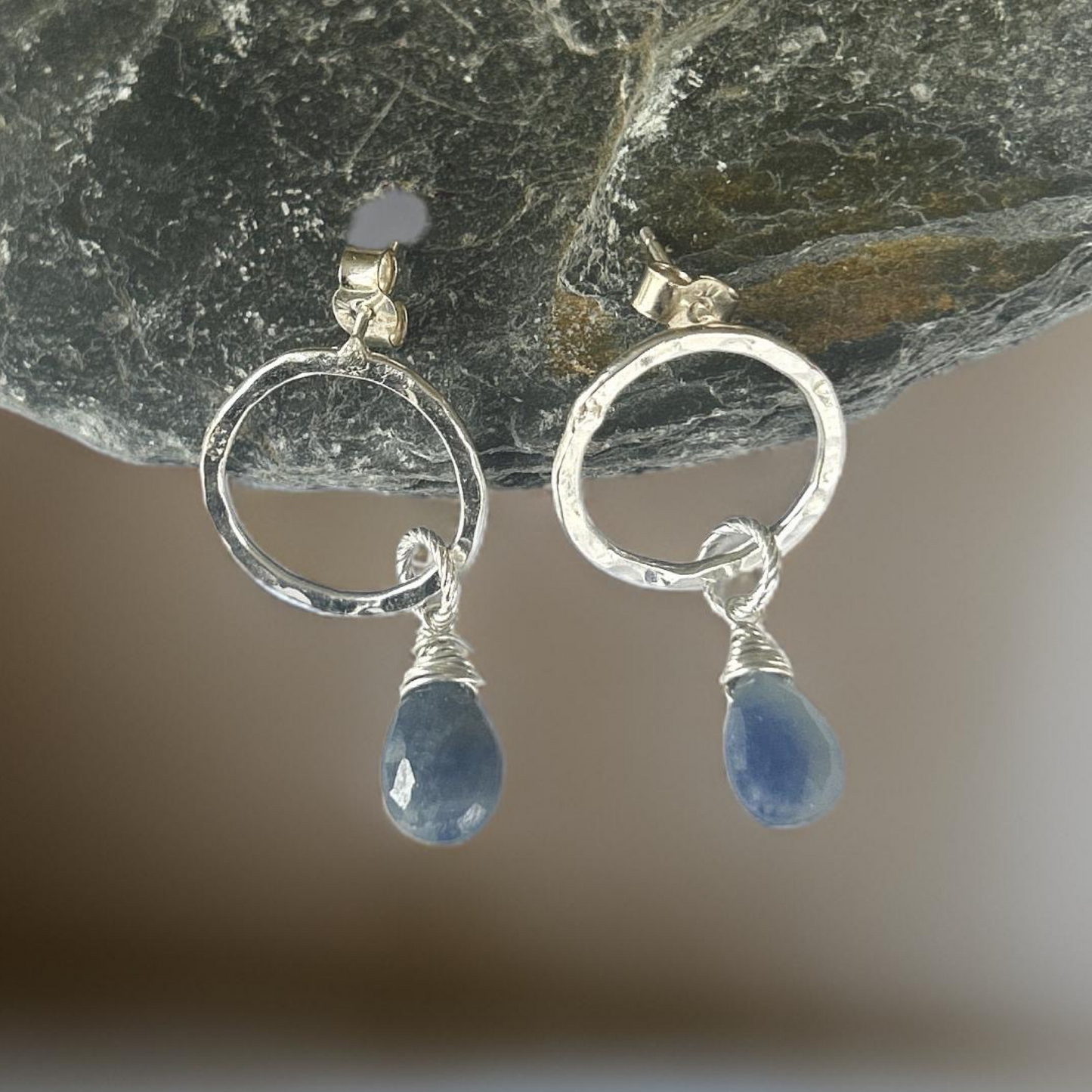 Sapphire Silver Earrings - Silver Lines Jewellery
