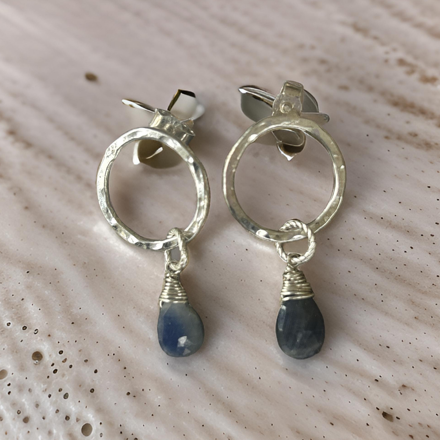 Sapphire Silver Earrings - Silver Lines Jewellery