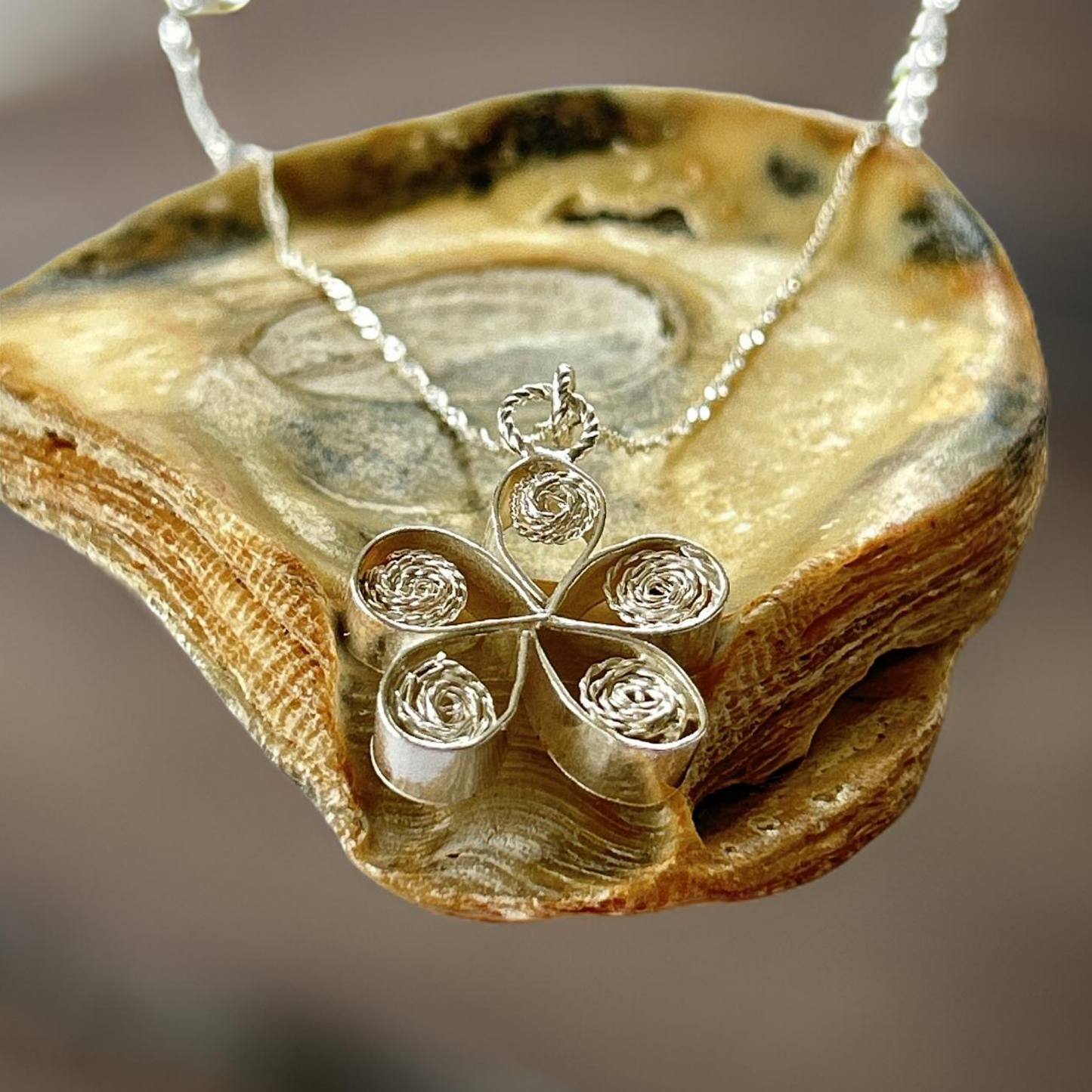 Silver Flower Filigree Necklace - Silver Lines Jewellery