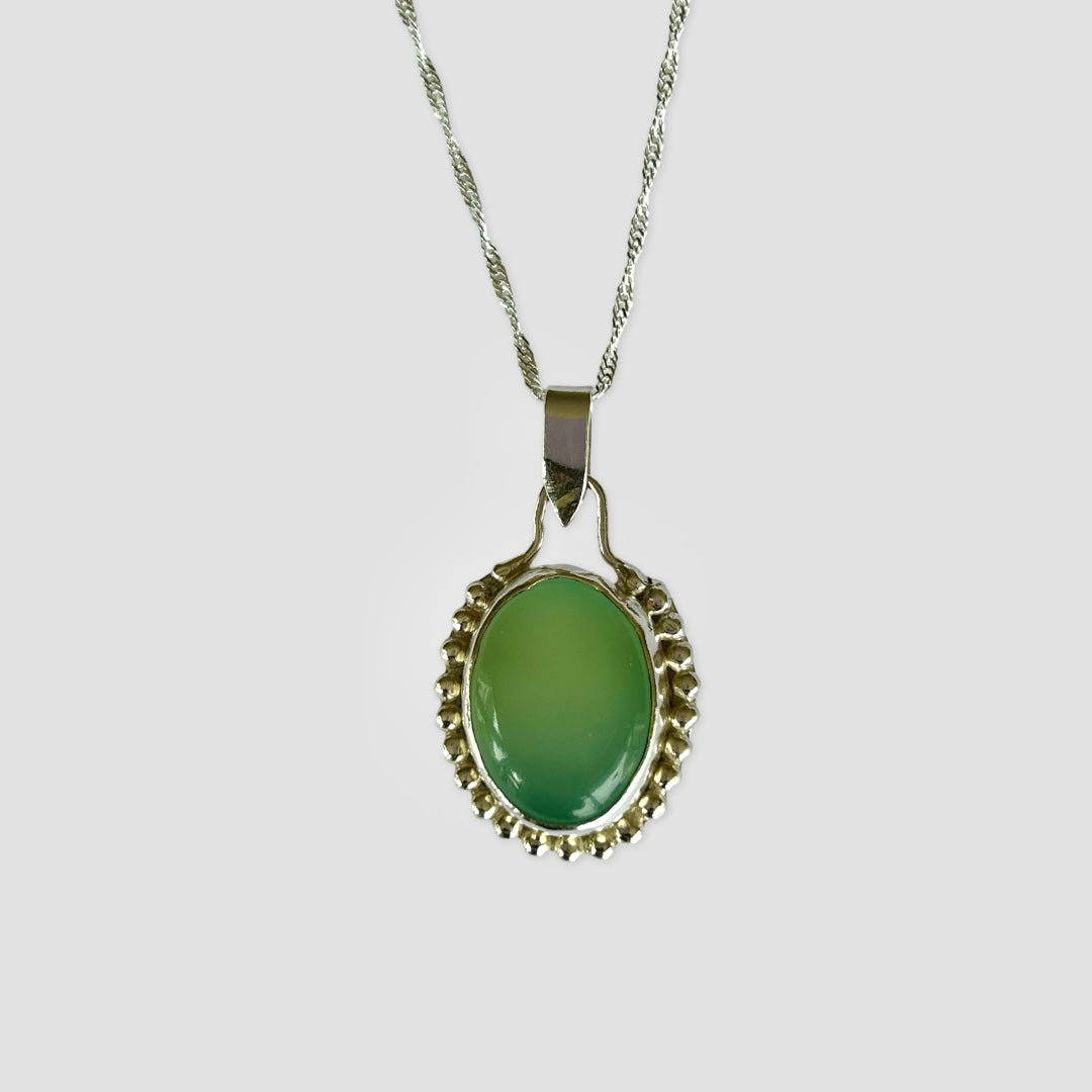 Granulated Chalcedony Silver Necklace - Silver Lines Jewellery
