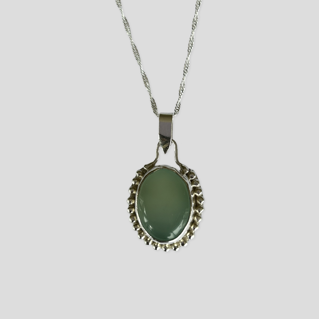 Granulated Chalcedony Silver Necklace - Silver Lines Jewellery