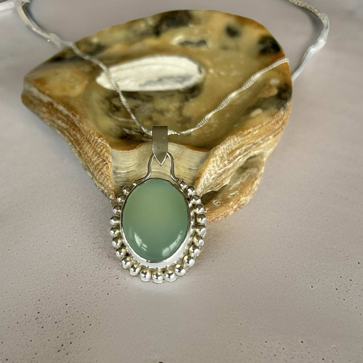 Granulated Chalcedony Silver Necklace - Silver Lines Jewellery