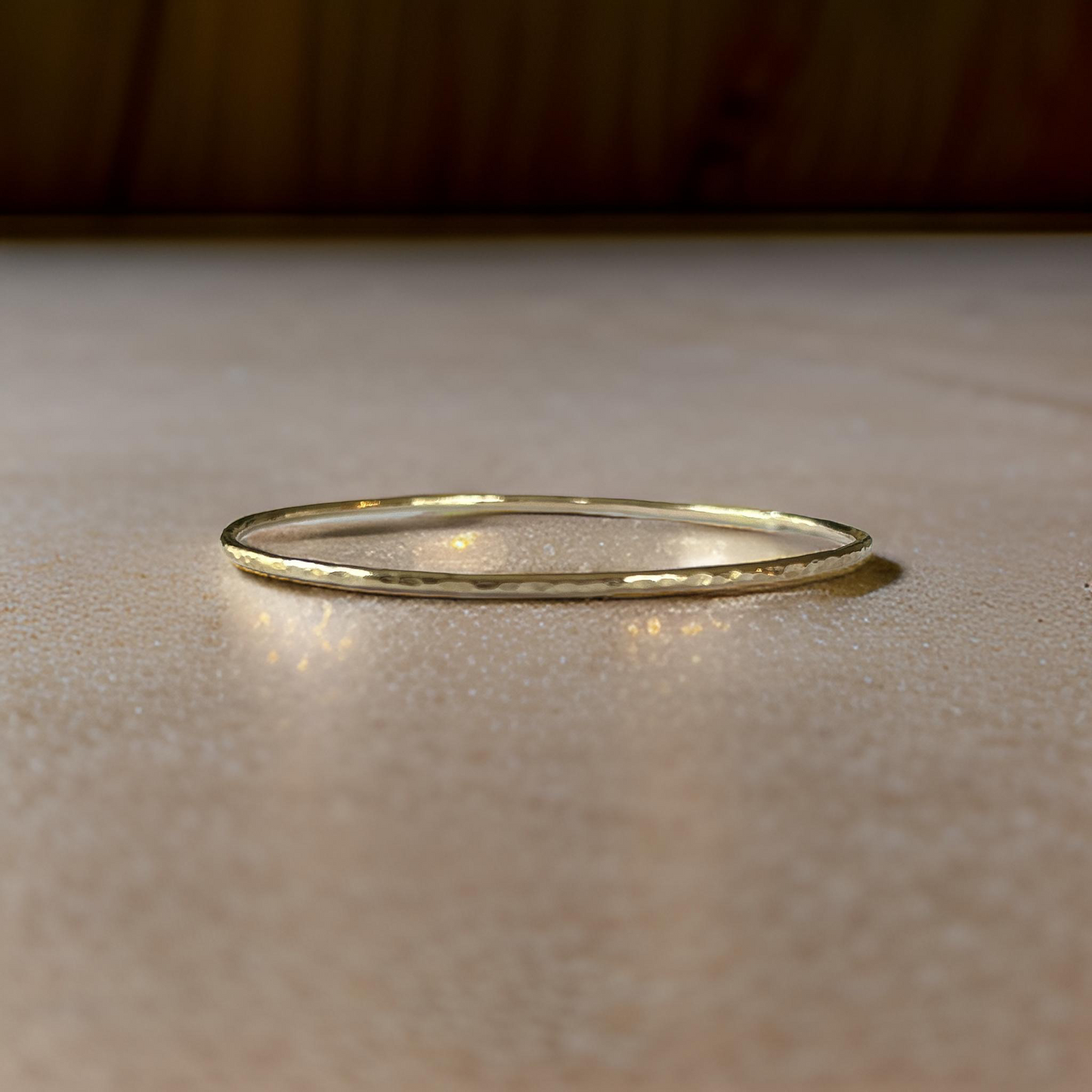Gold Textured Minimalist Bangle SilverLines Jewellery
