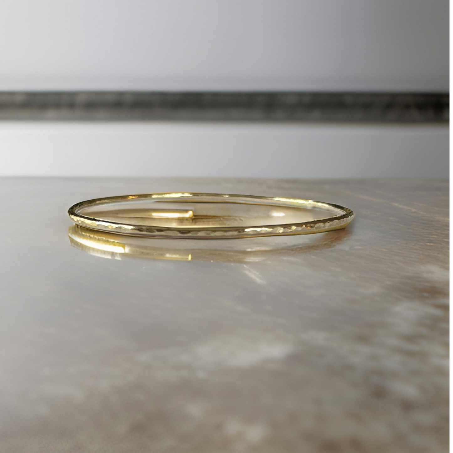 Gold Textured Minimalist Bangle SilverLines Jewellery
