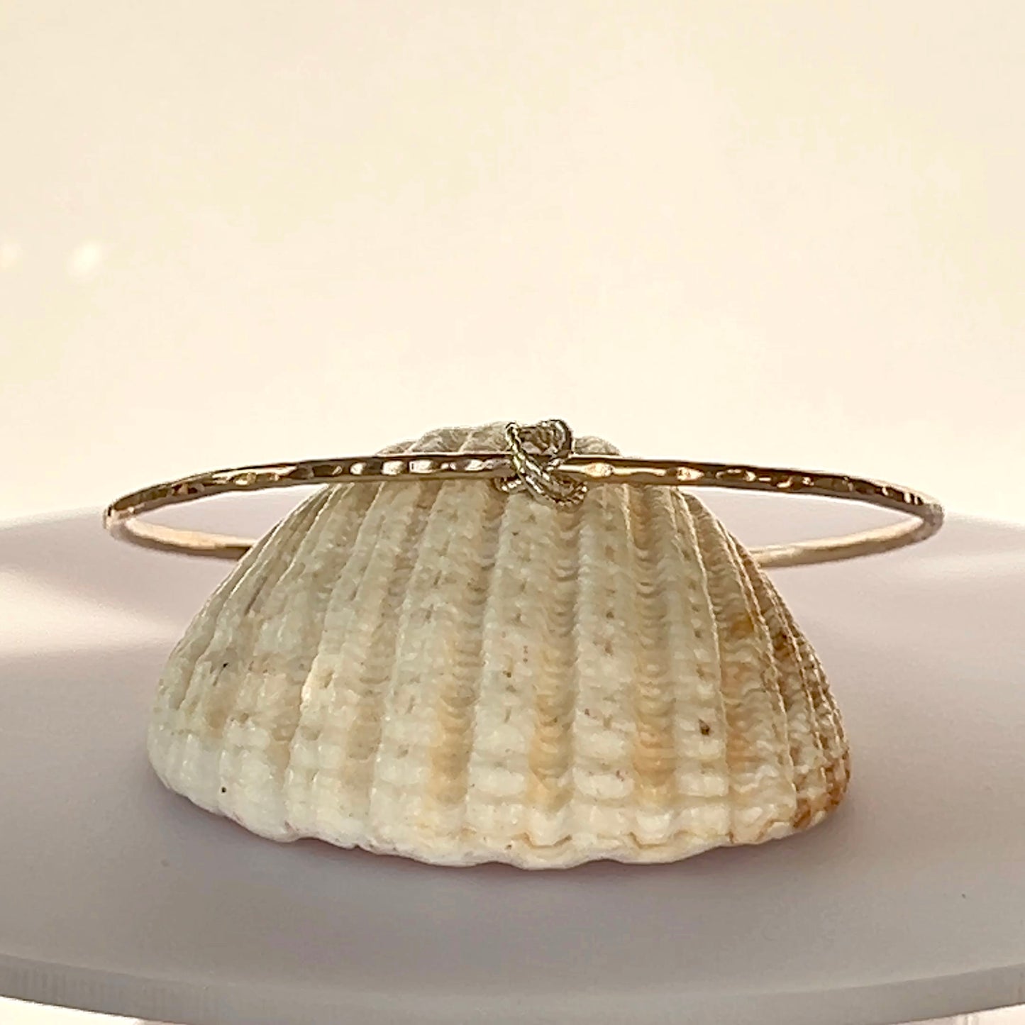 Gold Bangle With Silver Rings - Silver Lines Jewellery